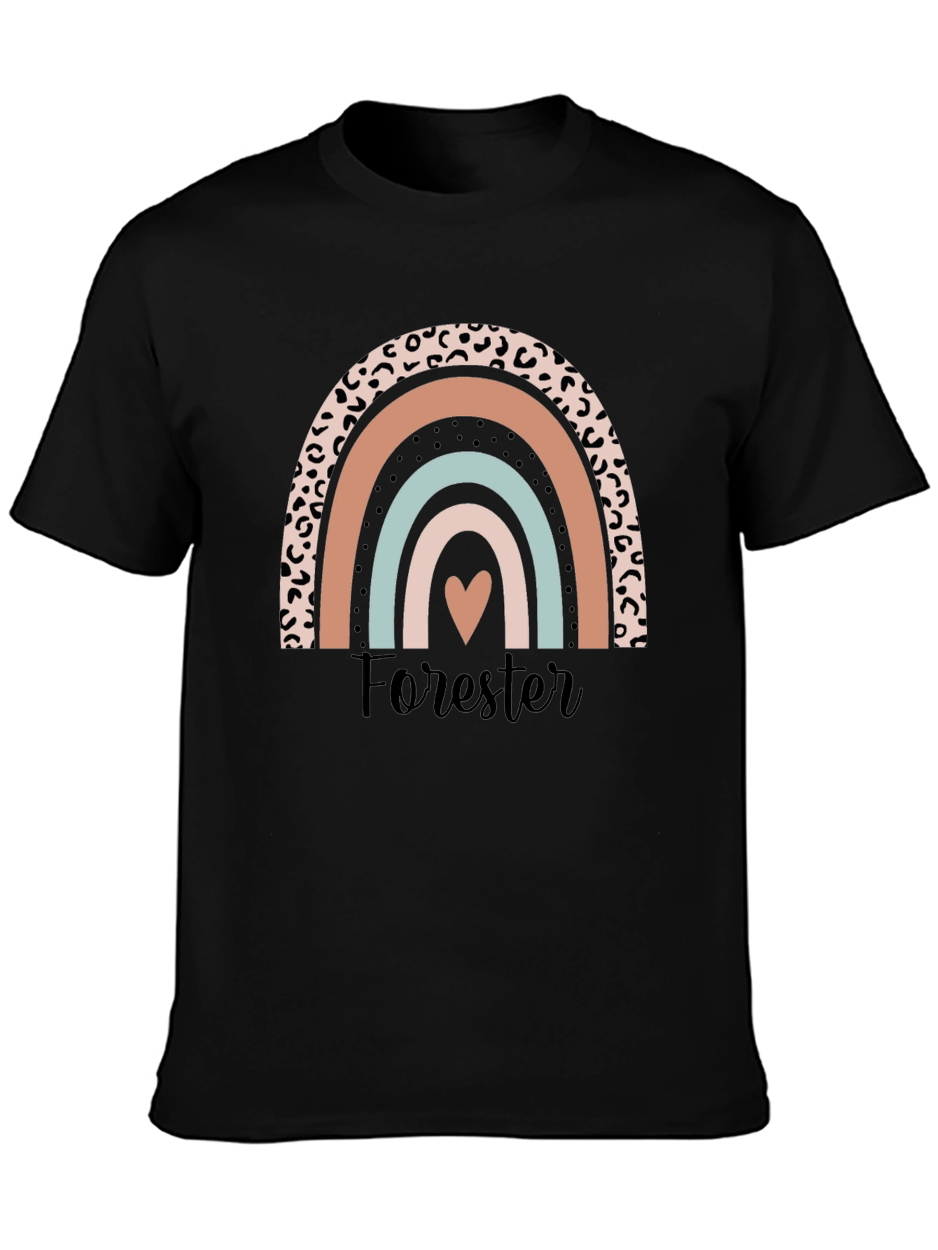 Forester Rainbow Heart Graphic Tee - Black