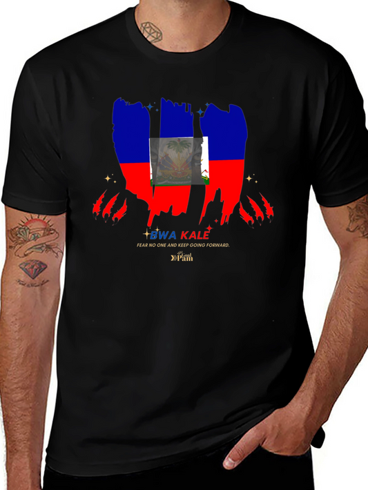 BWA KALE Haiti Flag T-Shirt - Fear None