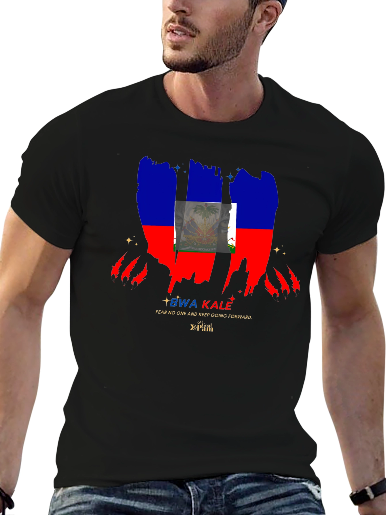 BWA KALE Haiti Flag T-Shirt - Fear None