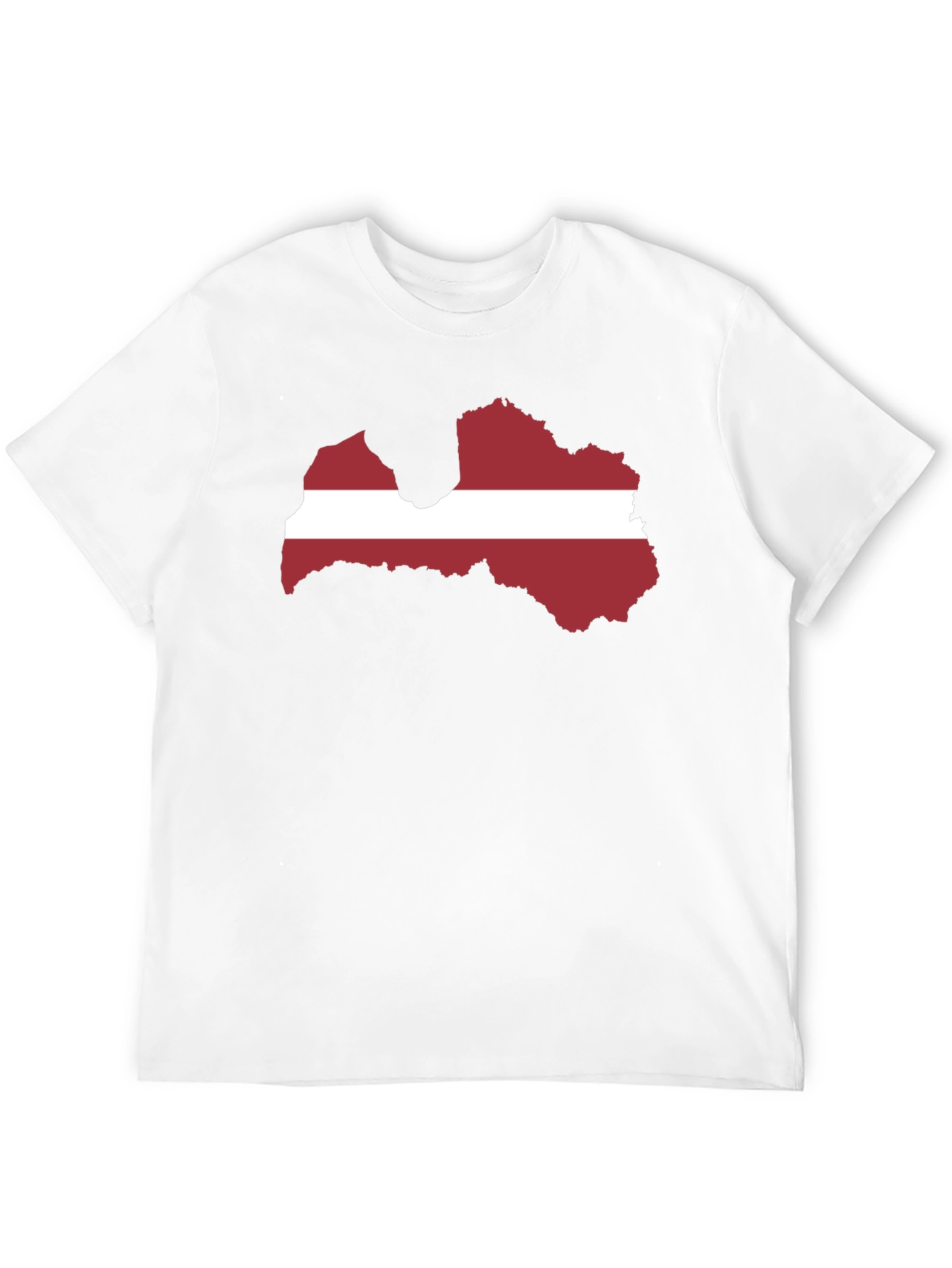 Latvia Flag Map Graphic Tee - Black