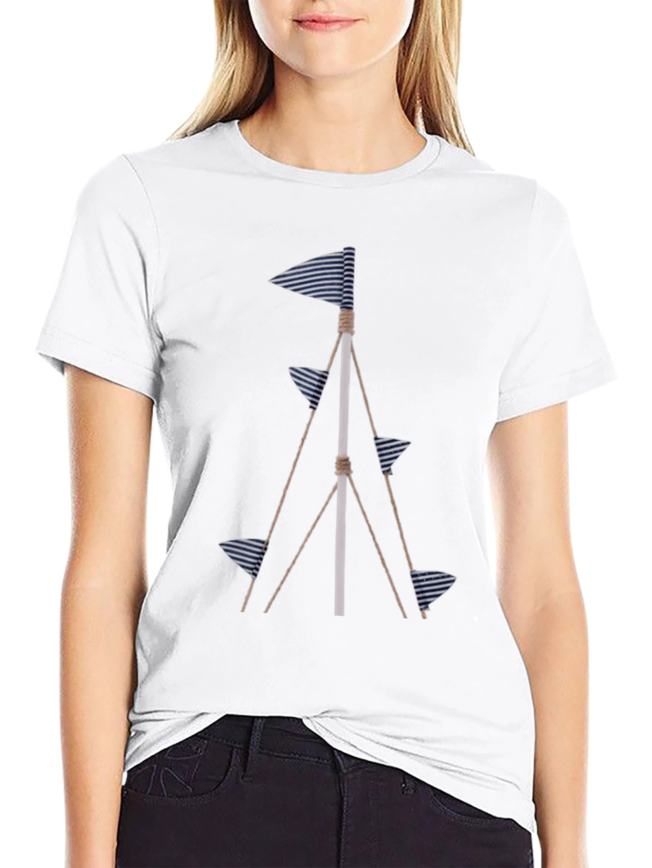 Nautical Flags Graphic Tee - Coastal Style