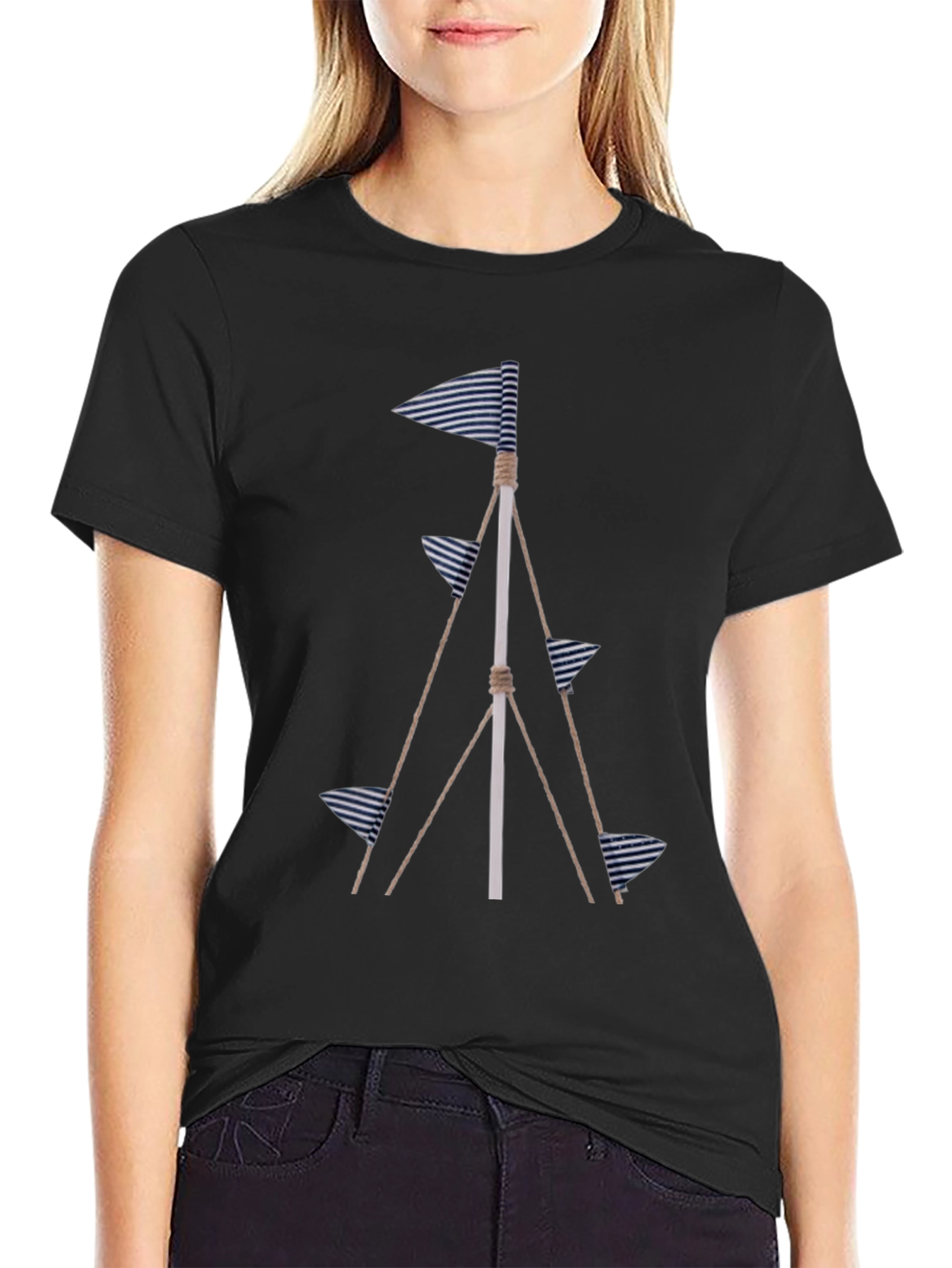 Nautical Flags Graphic Tee - Coastal Style
