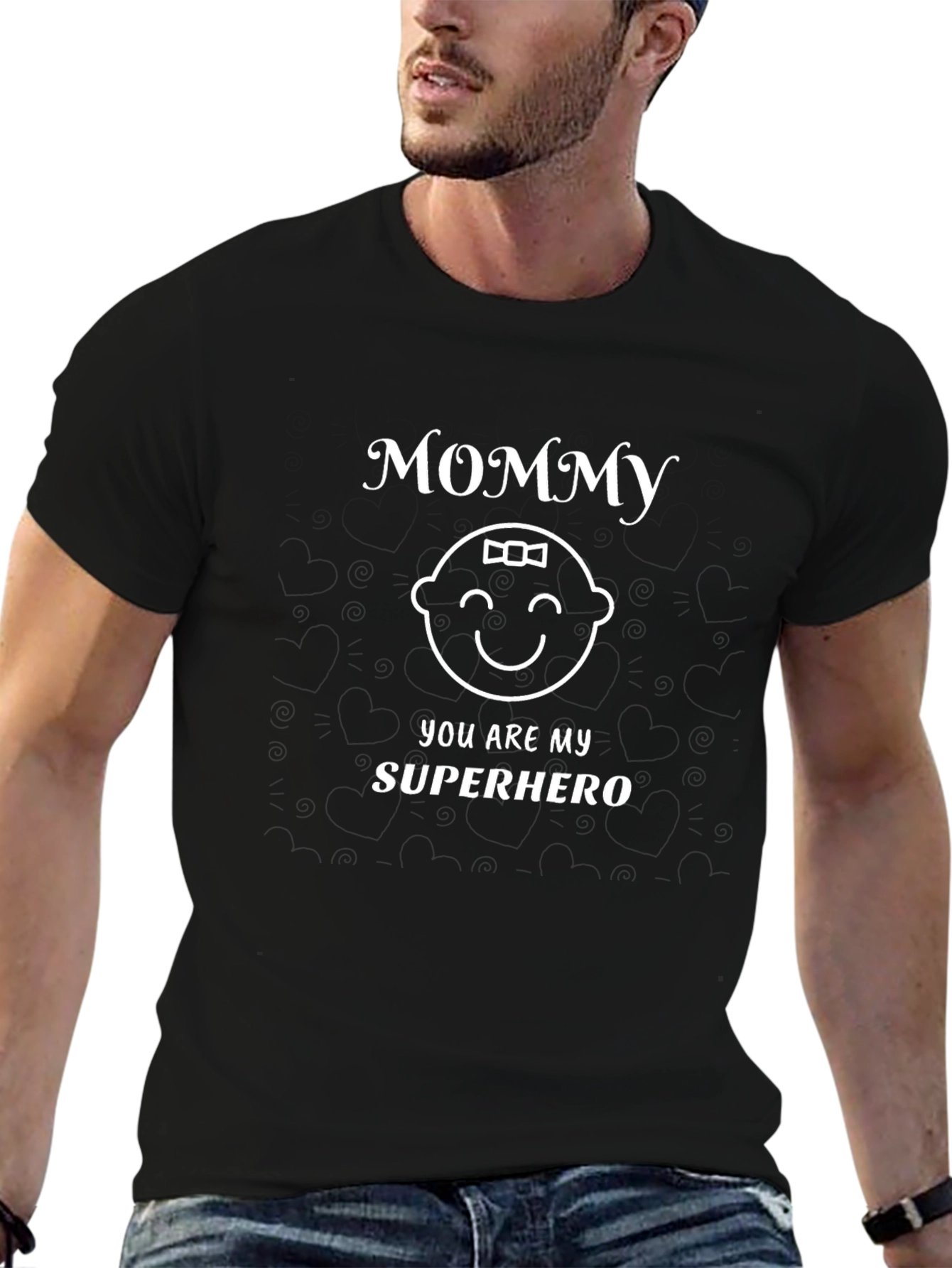 Mommy Superhero Graphic Tee - Black