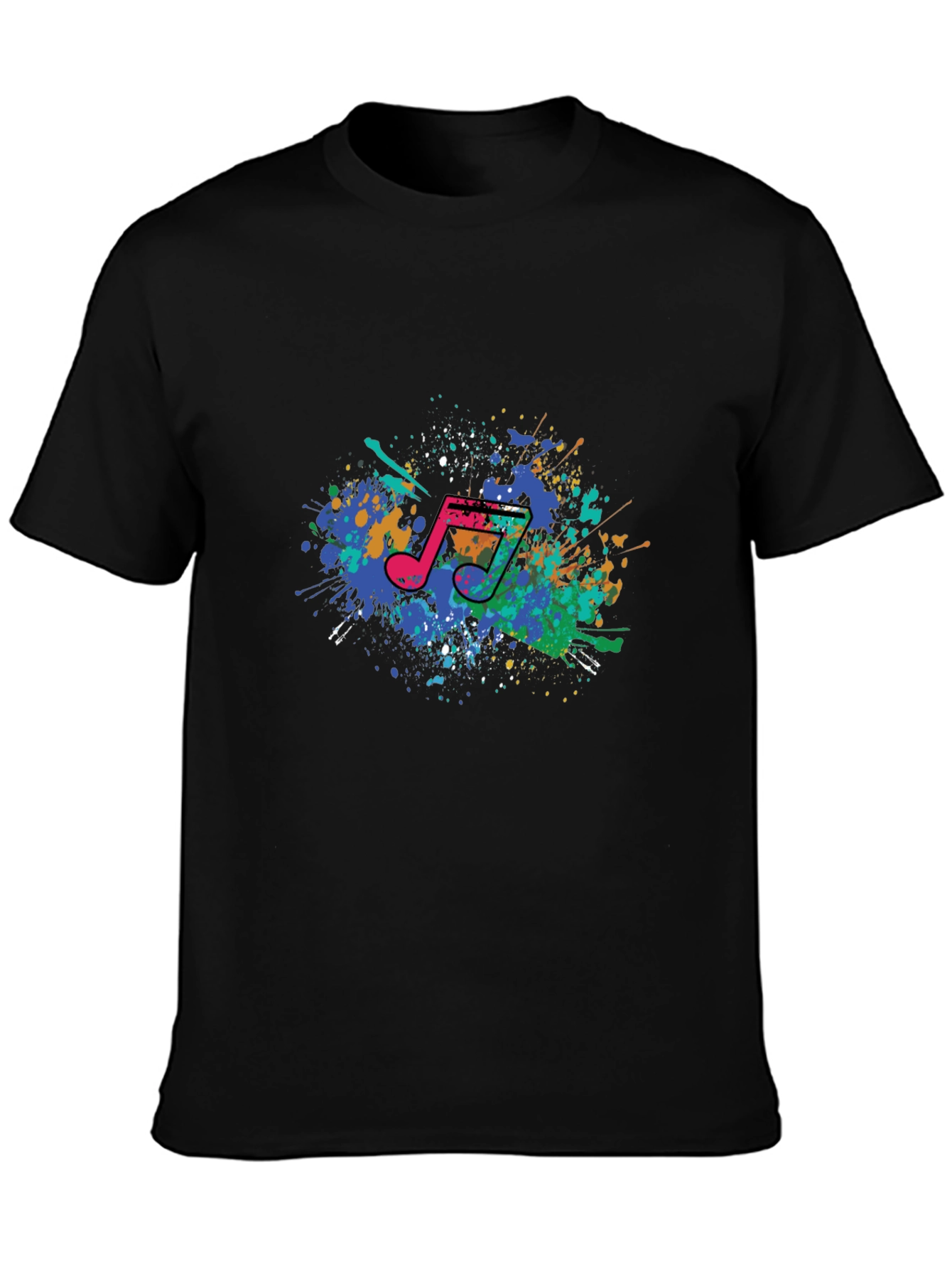 Music Note Splash Tee - Artistic Graphic T-Shirt