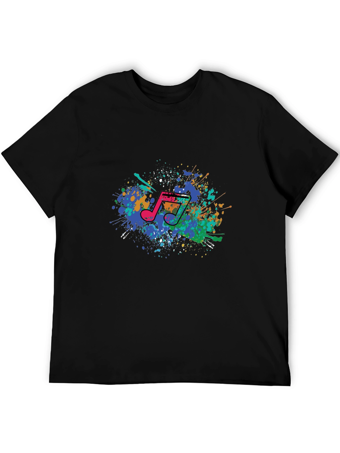 Music Note Splash Tee - Artistic Graphic T-Shirt