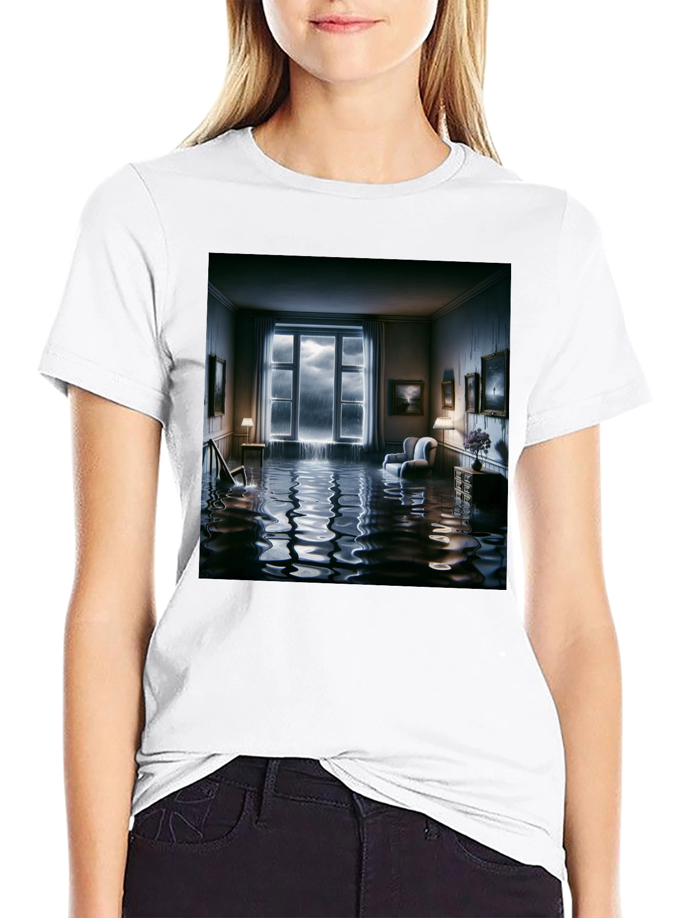 Surreal Flooded Room Graphic Tee