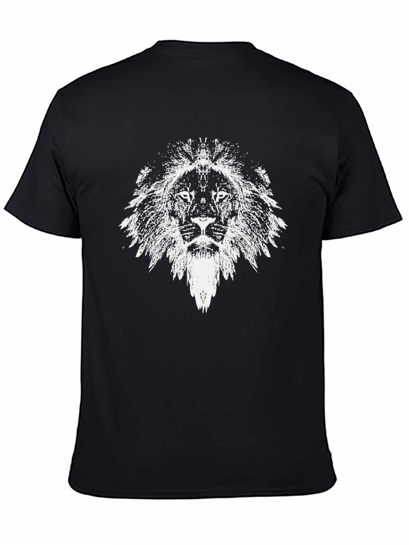 Lion Head Graphic Print Black T-Shirt