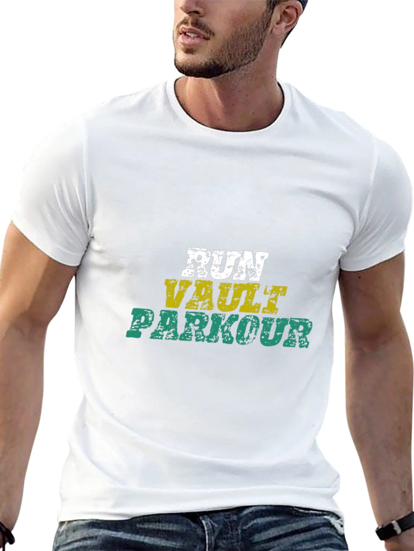 Run Vault Parkour Black Graphic Tee