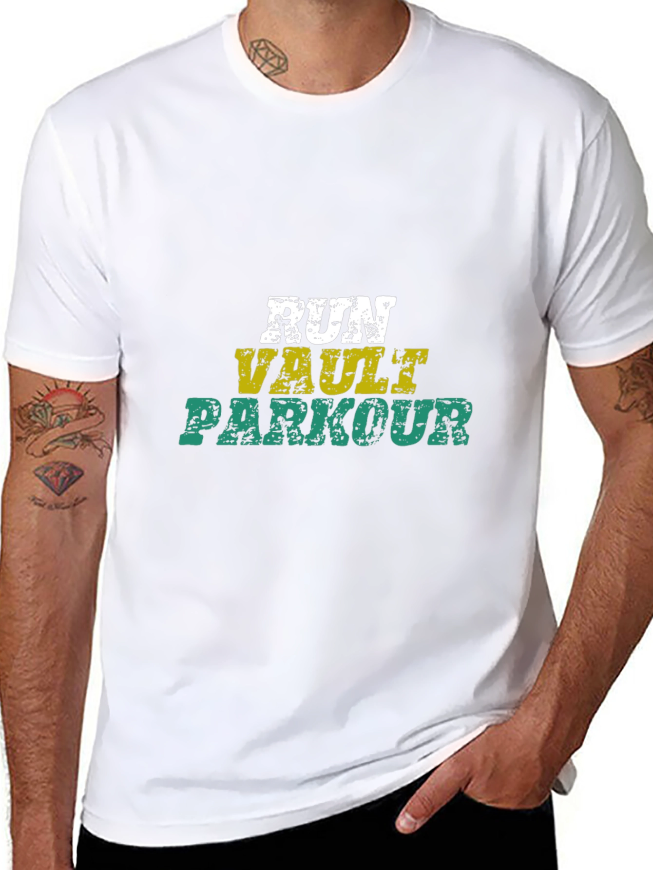 Run Vault Parkour Black Graphic Tee