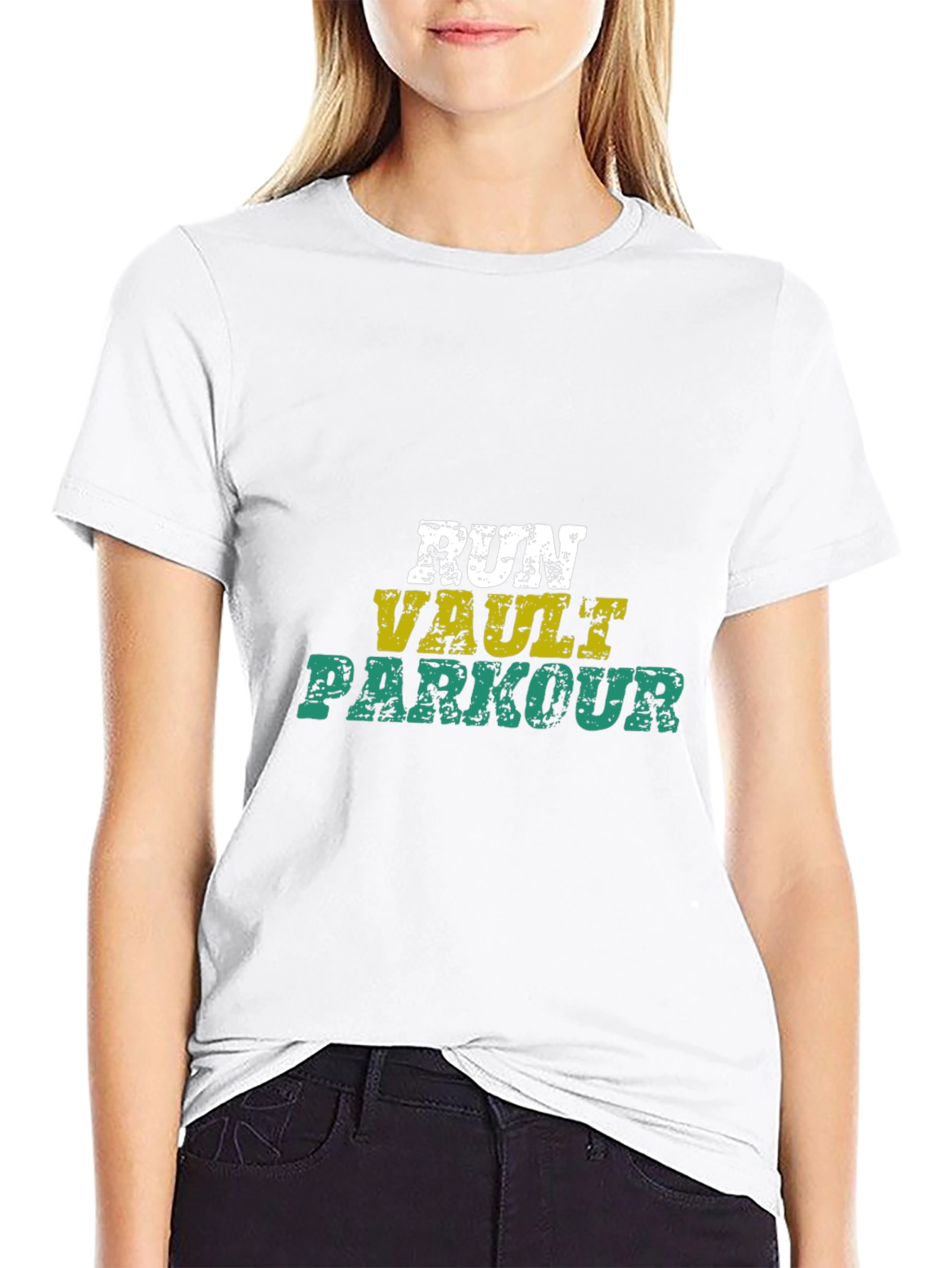 Run Vault Parkour Black Graphic Tee
