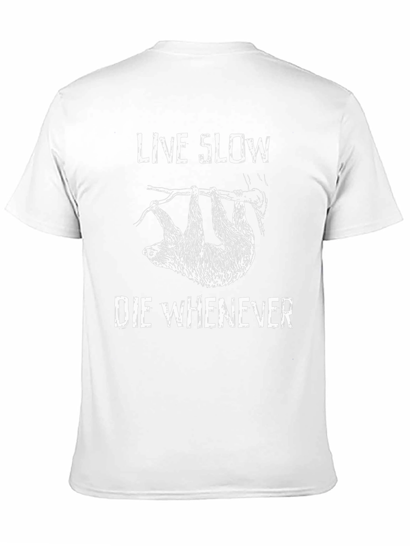 Live Slow Sloth Graphic Tee - Black Cotton T-Shirt