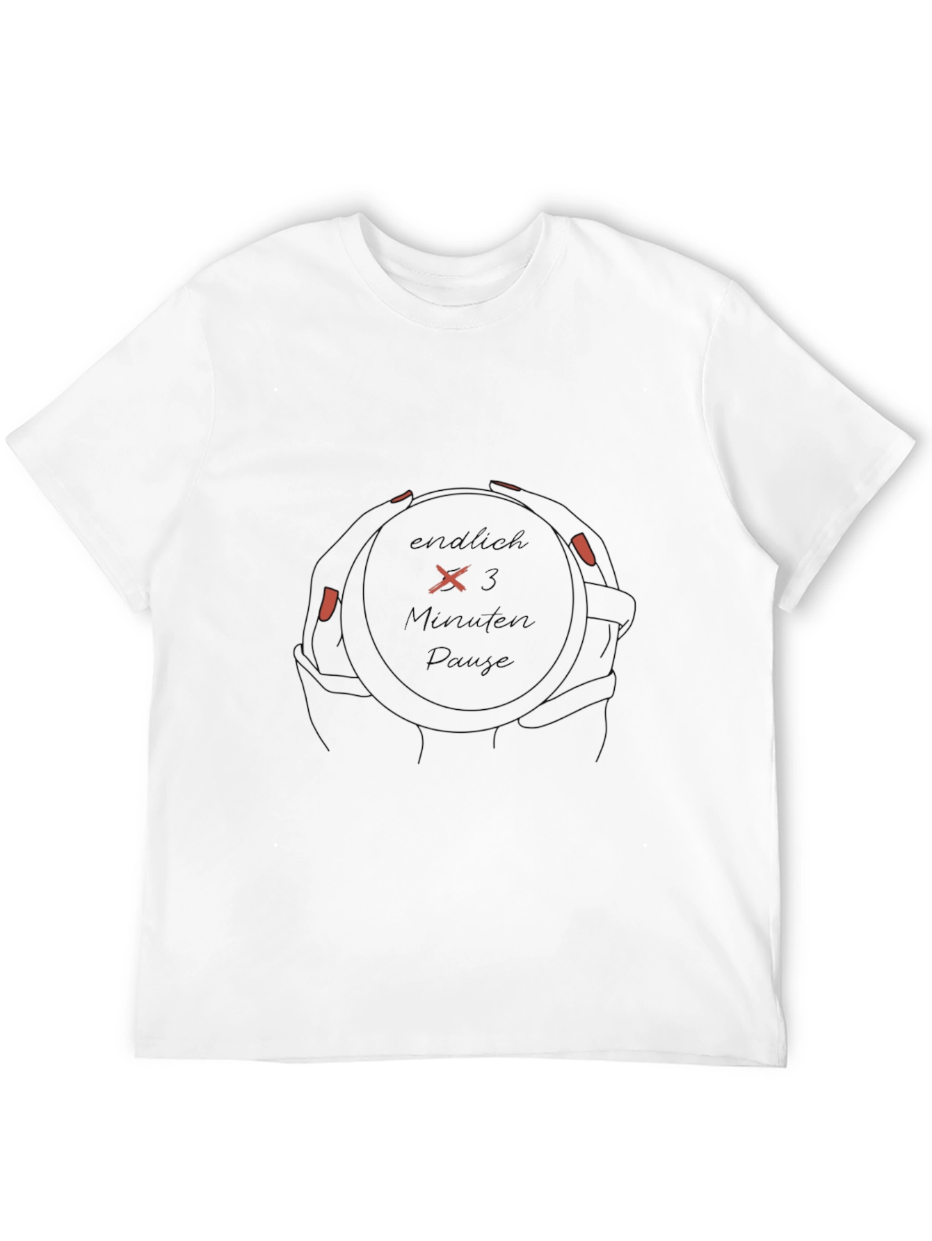 Black Graphic Tee - Endlich x3 Minuten Panik Design