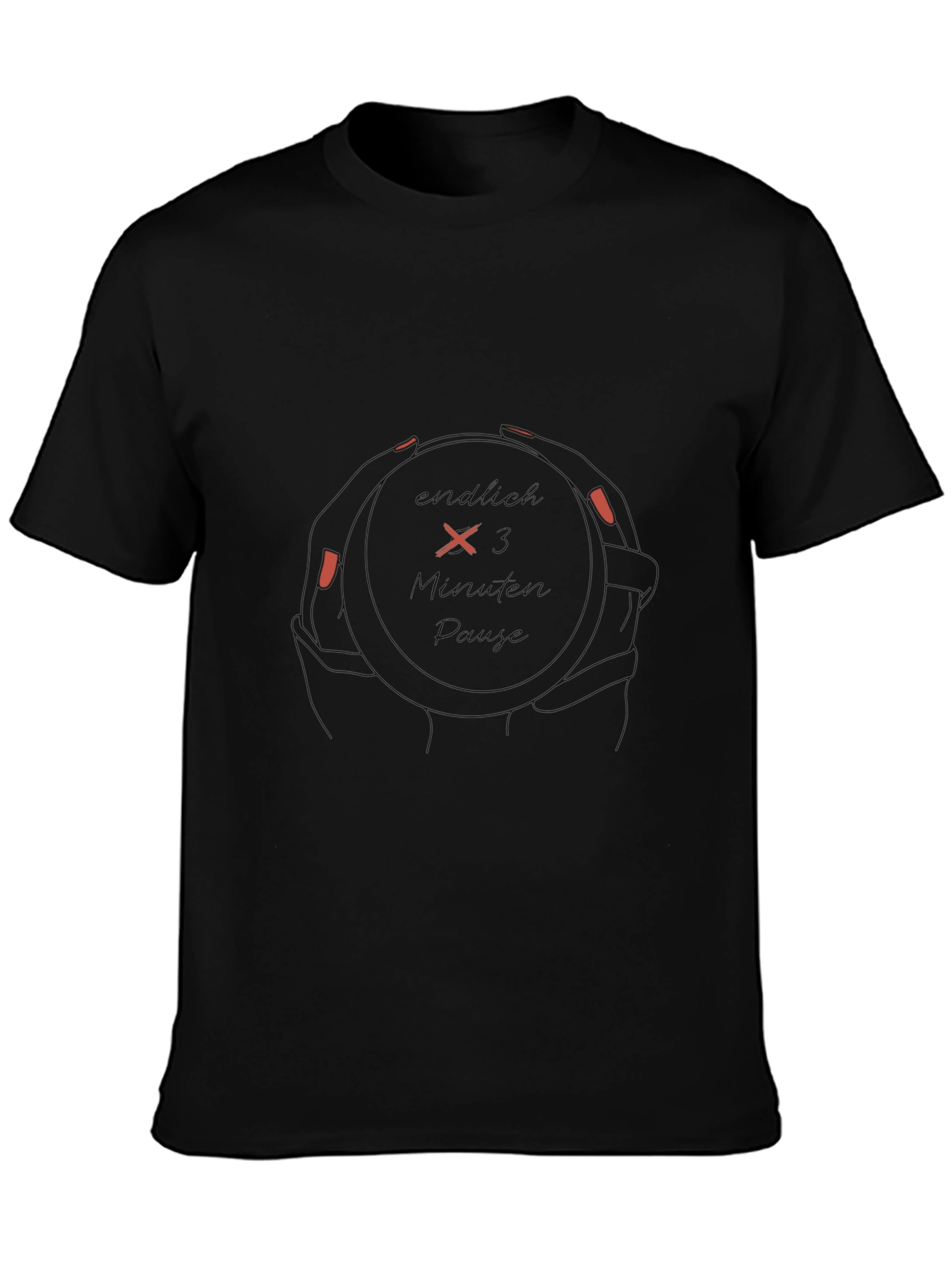 Black Graphic Tee - Endlich x3 Minuten Panik Design