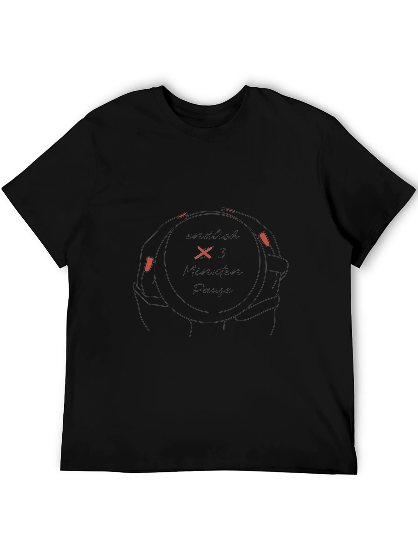 Black Graphic Tee - Endlich x3 Minuten Panik Design
