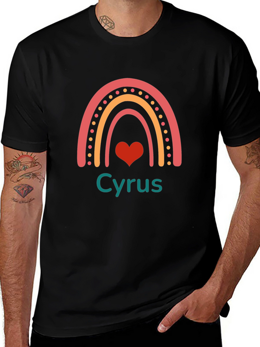 Cyrus Rainbow Heart Tee - Soft Black T-Shirt
