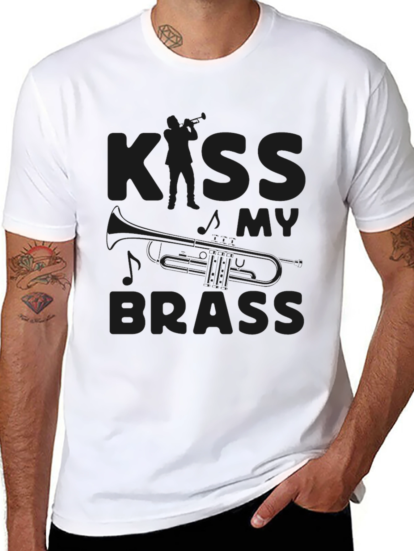 Kiss My Brass Black Graphic Tee Shirt