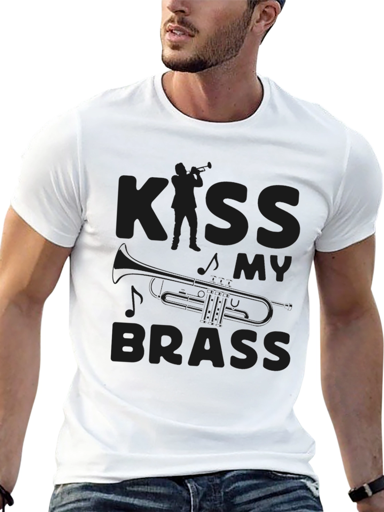 Kiss My Brass Black Graphic Tee Shirt