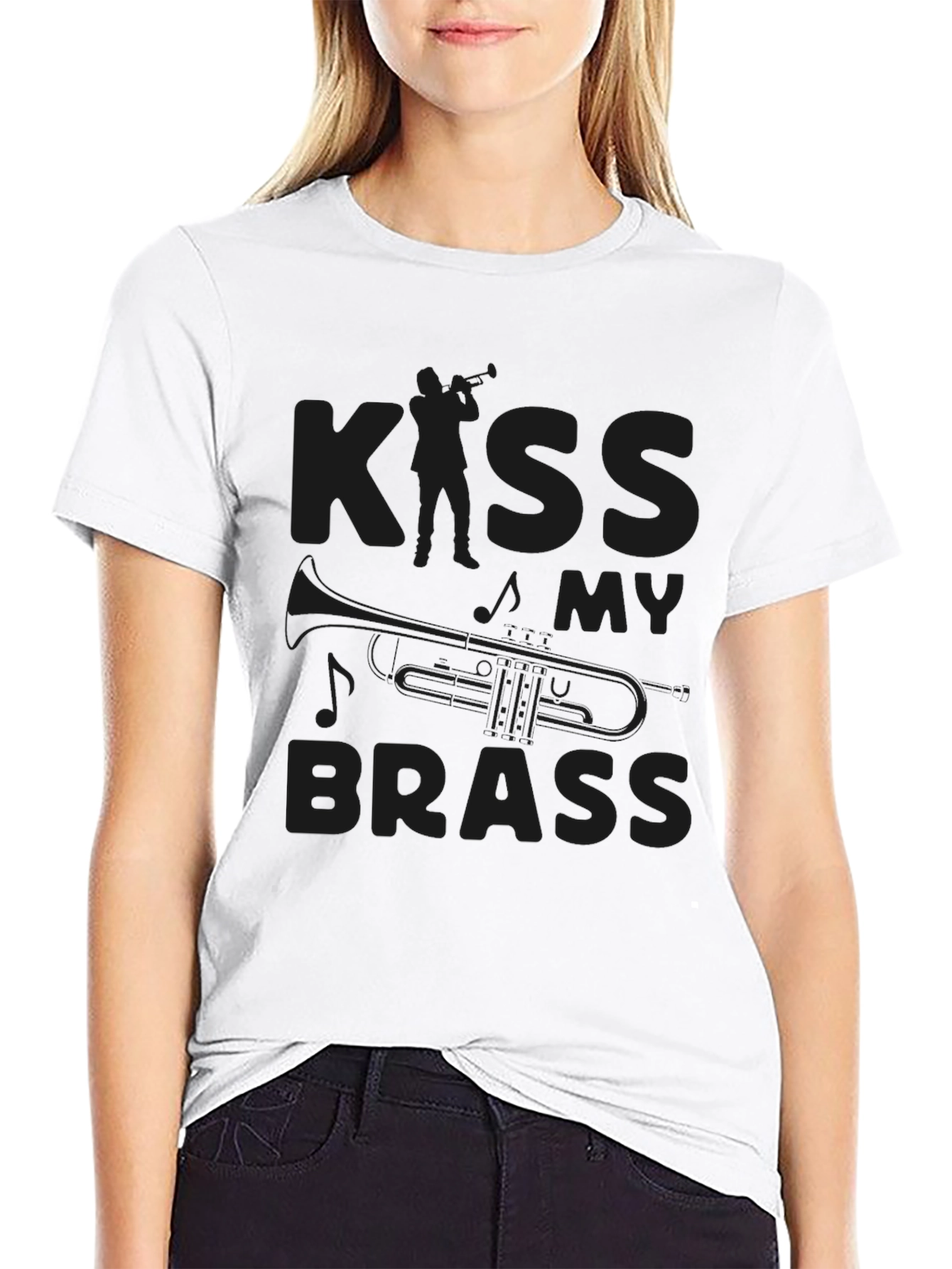 Kiss My Brass Black Graphic Tee Shirt