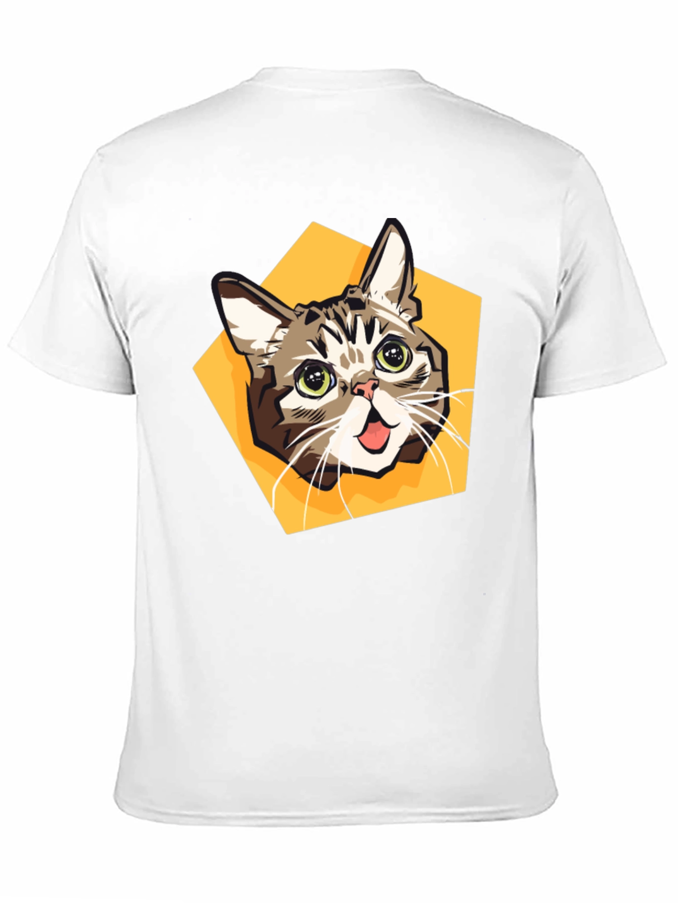 Cartoon Cat Graphic Tee - Black
