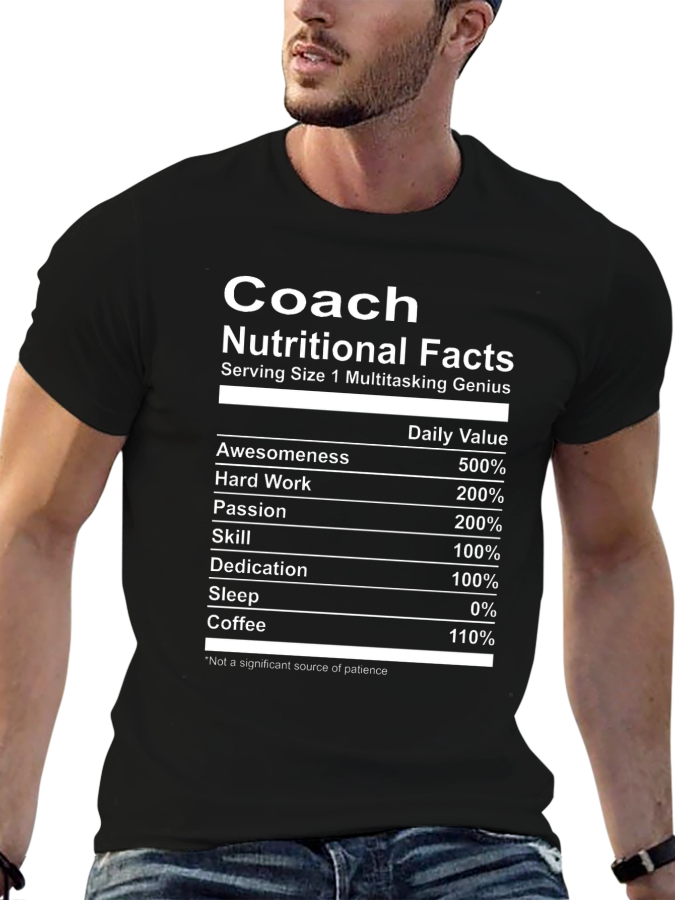 Coach Nutritional Facts T-Shirt - Multitasking Genius Tee