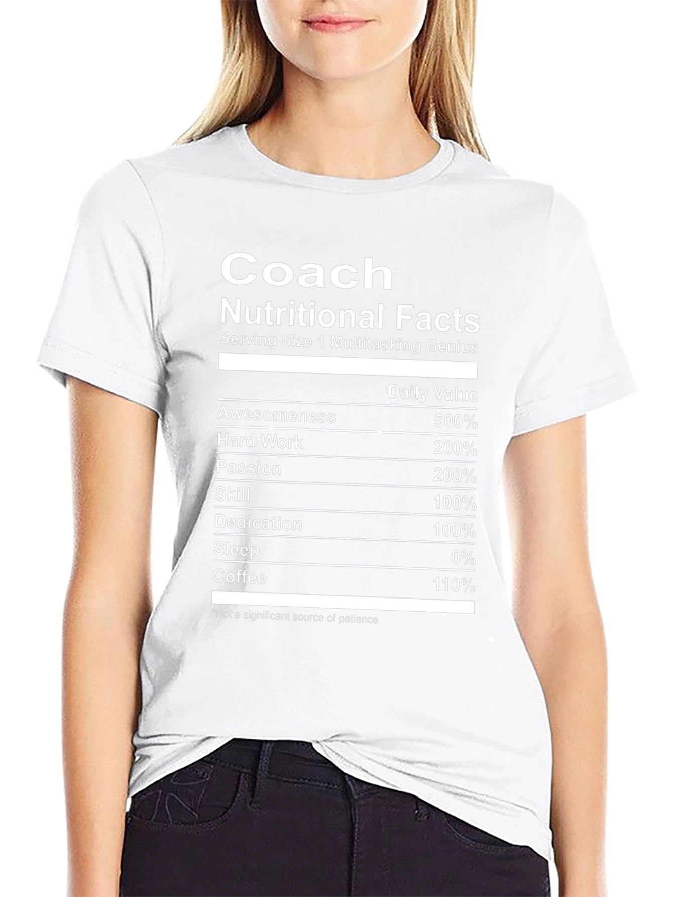 Coach Nutritional Facts T-Shirt - Multitasking Genius Tee