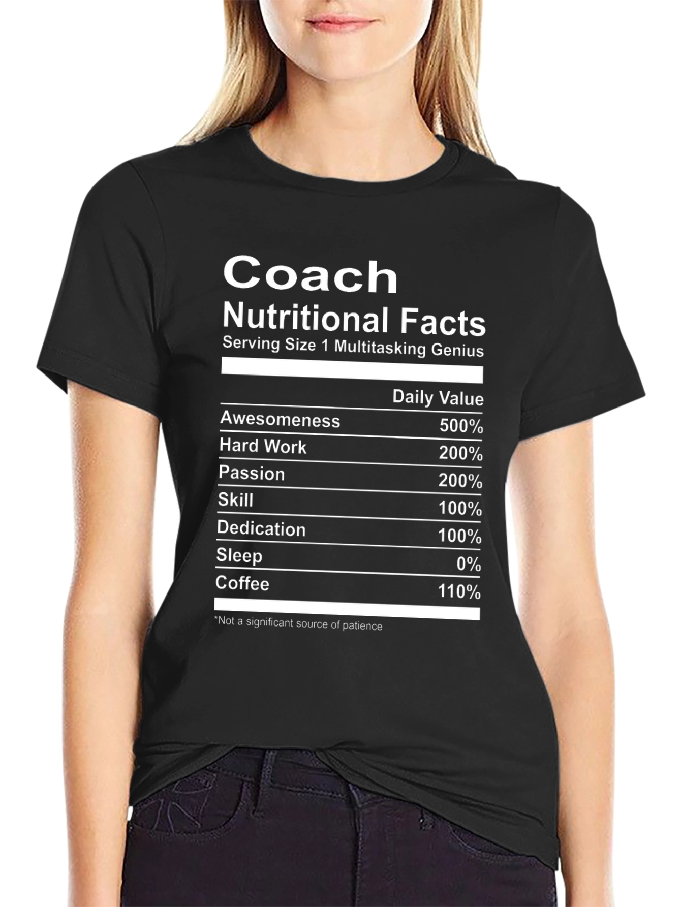 Coach Nutritional Facts T-Shirt - Multitasking Genius Tee