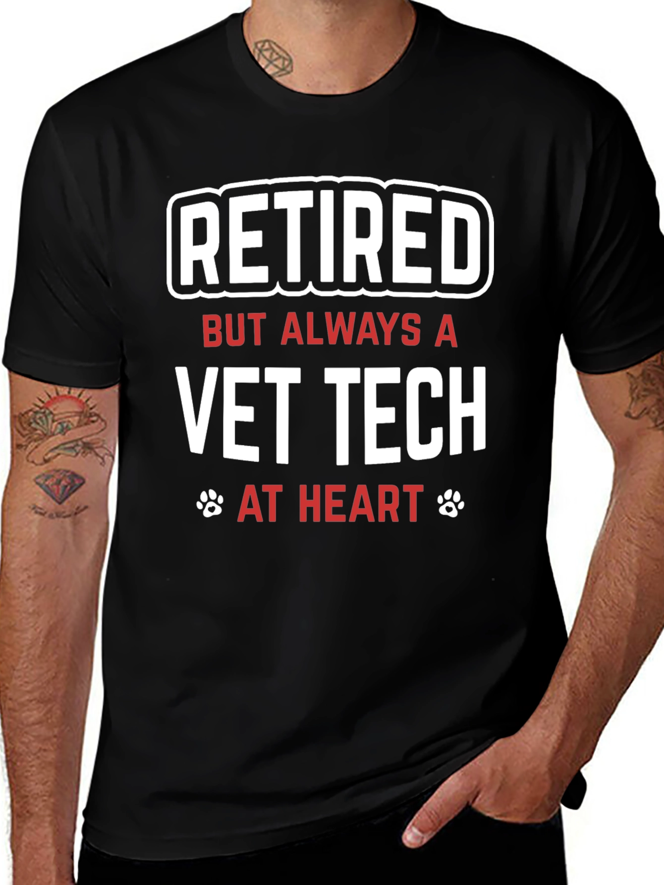 Retired Vet Tech T-Shirt - Always at Heart