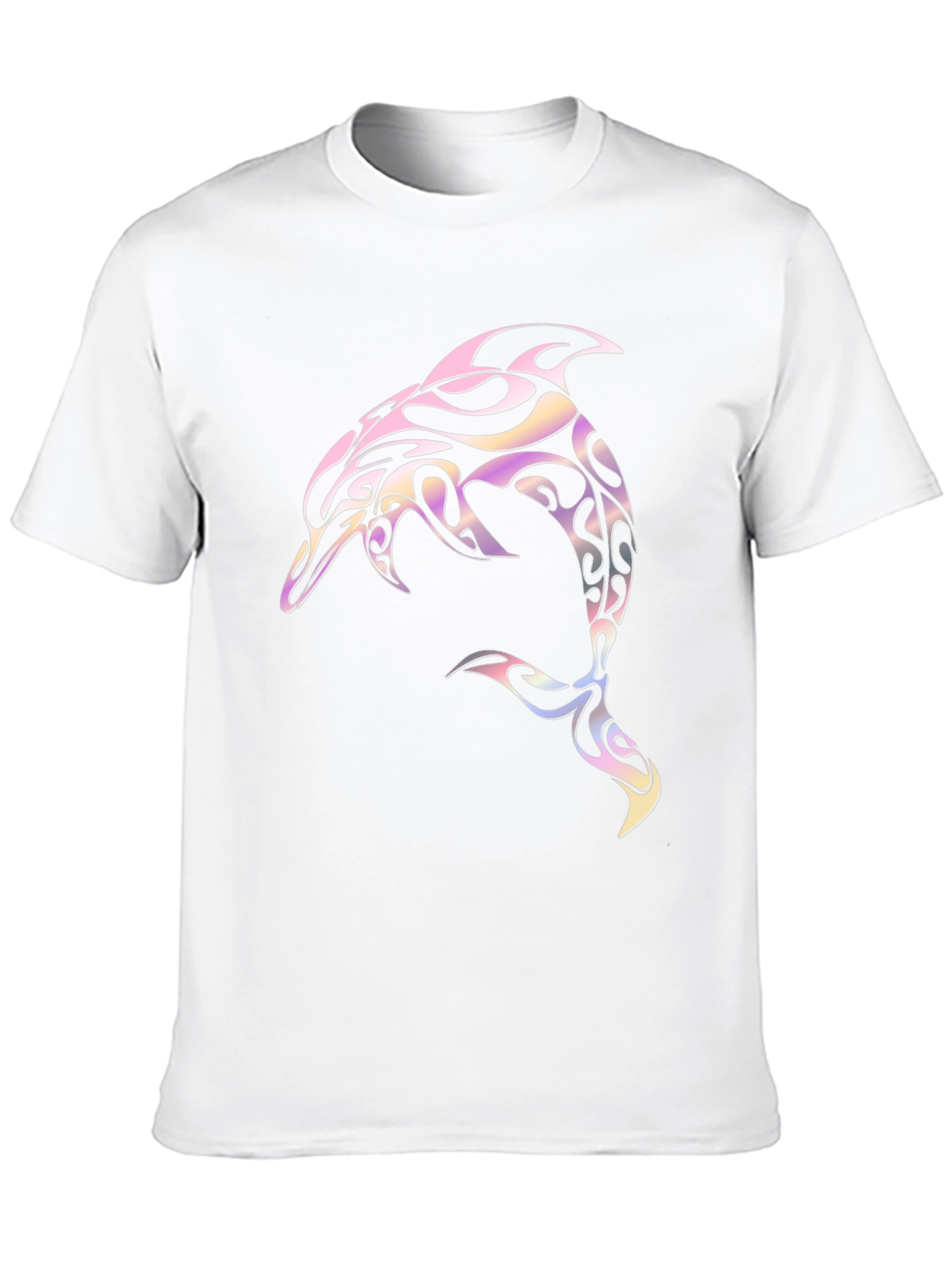 Tribal Dolphin Graphic Tee - Black Cotton Blend