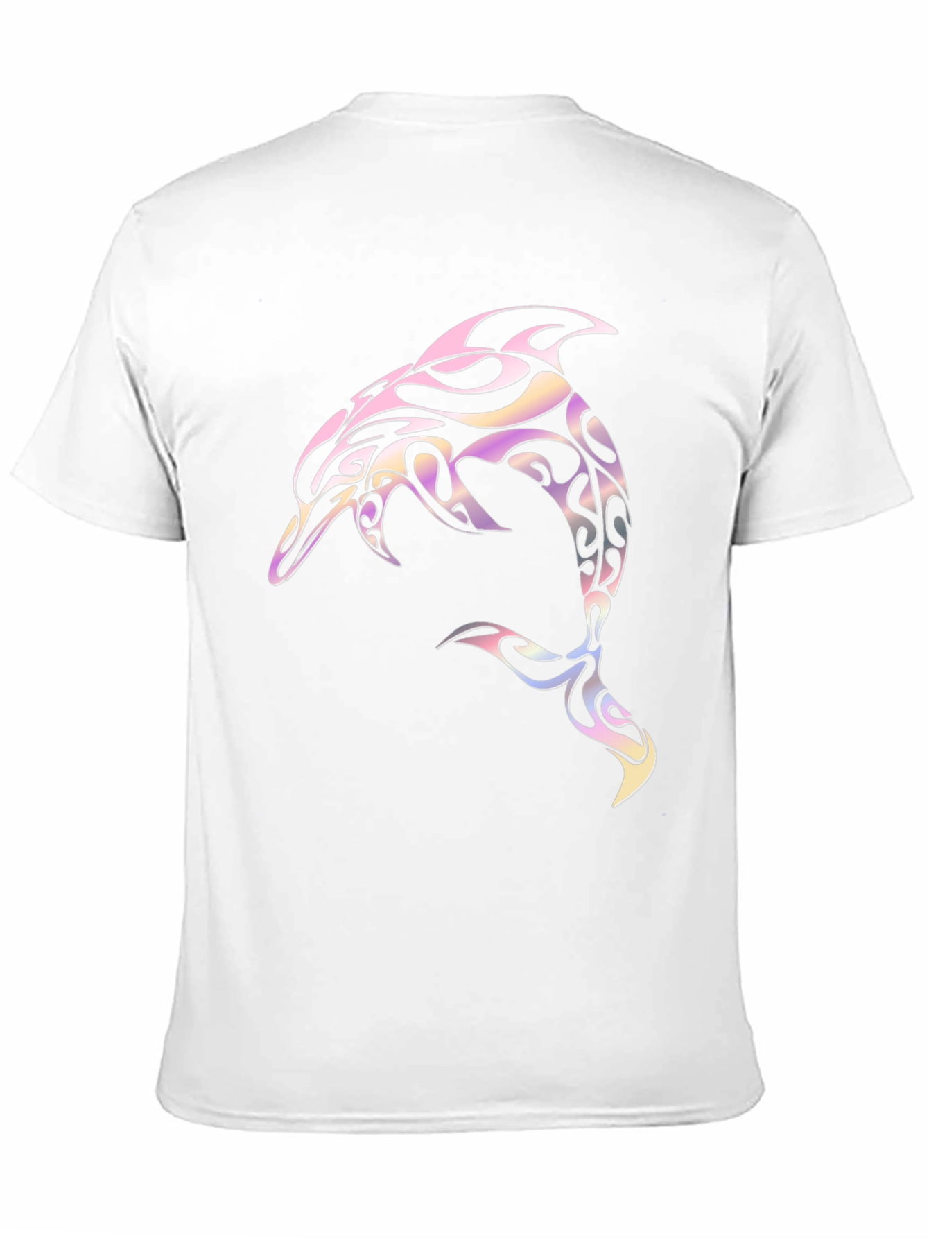 Tribal Dolphin Graphic Tee - Black Cotton Blend