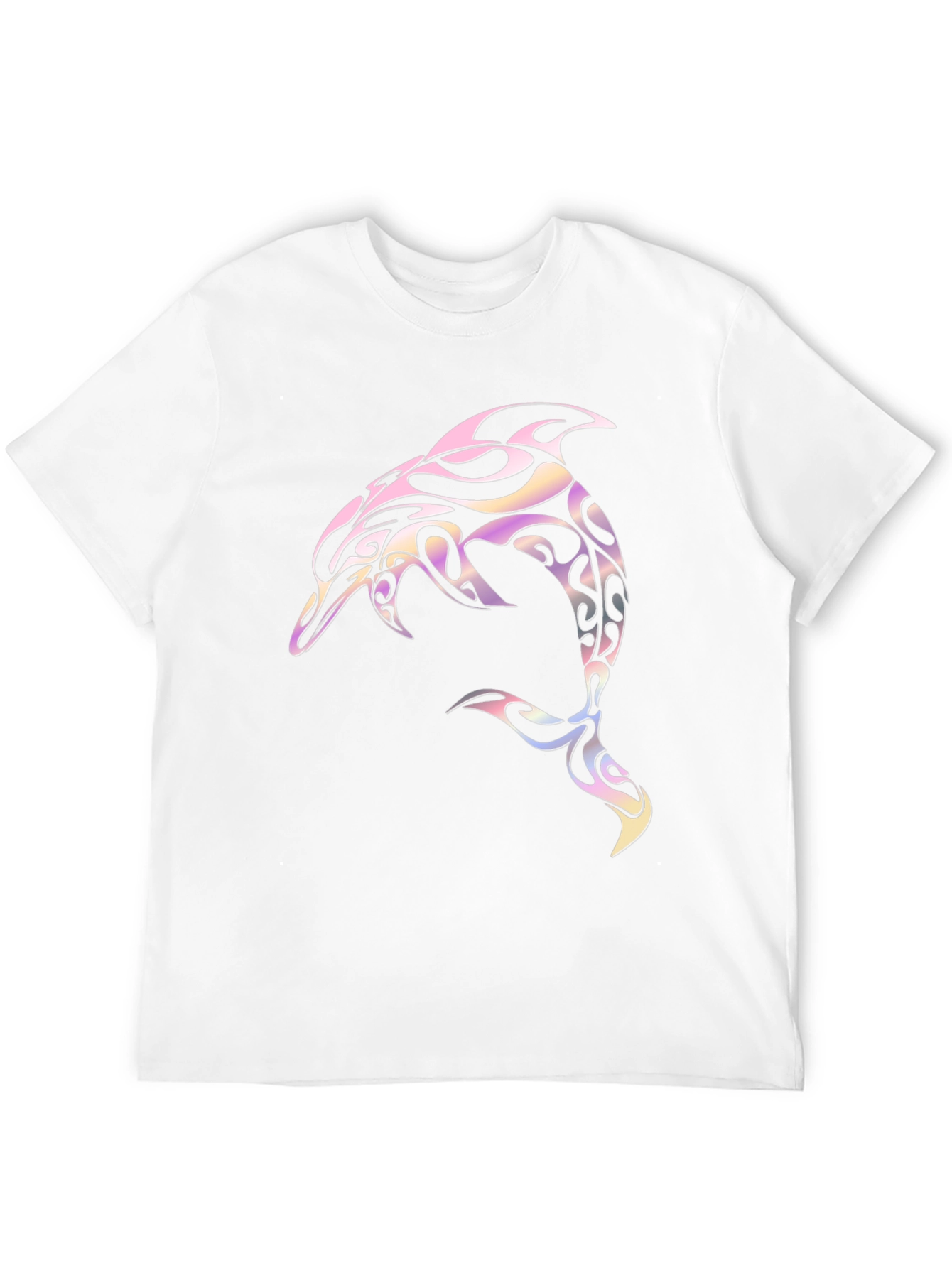 Tribal Dolphin Graphic Tee - Black Cotton Blend