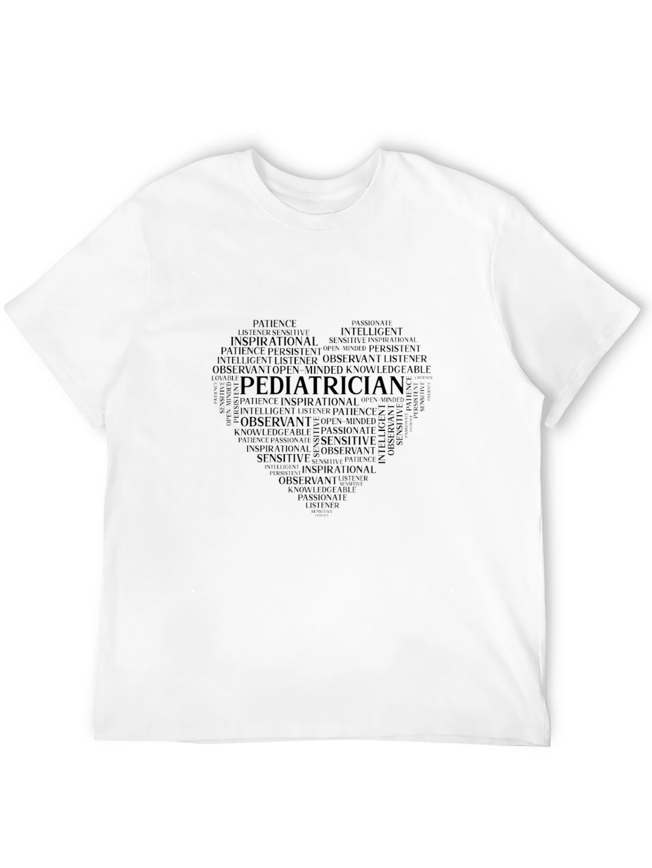 Pediatrician Word Art Heart Graphic T-Shirt