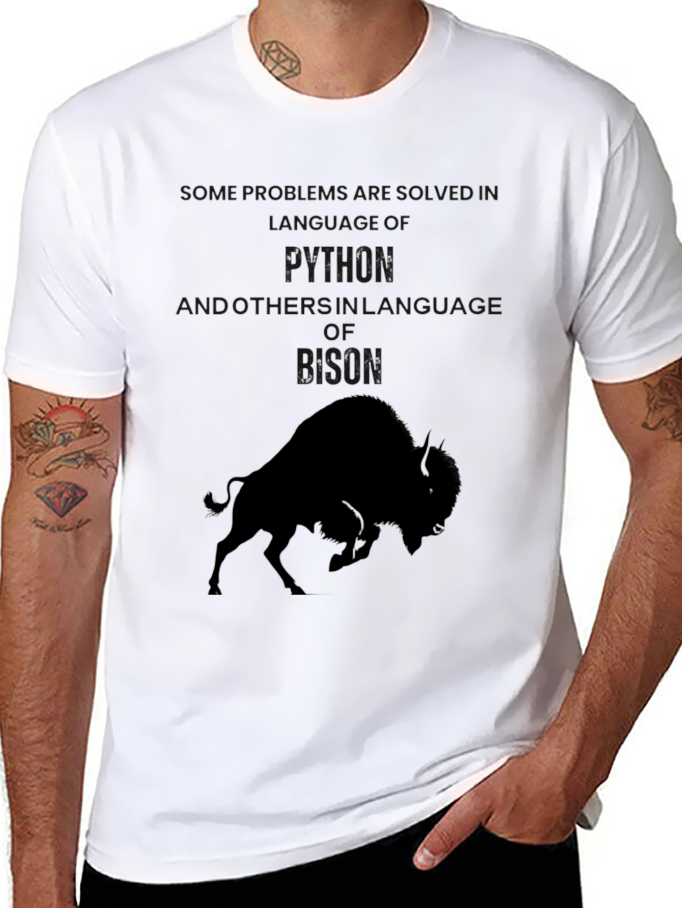 Python & Bison Graphic Tee - Black