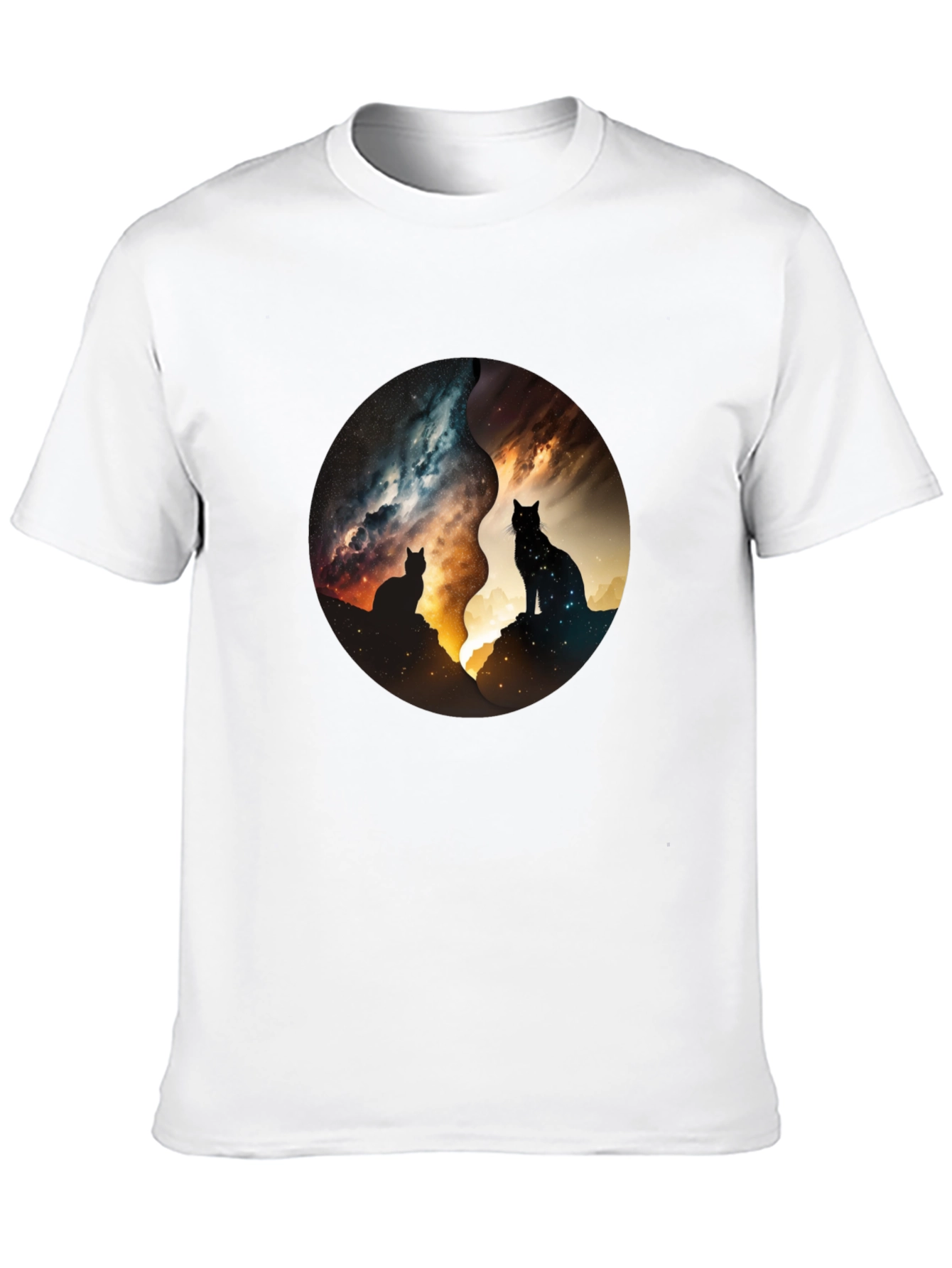 Yin Yang Cats Galaxy Tee