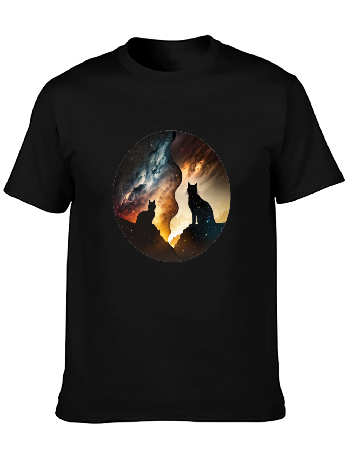 Yin Yang Cats Galaxy Tee
