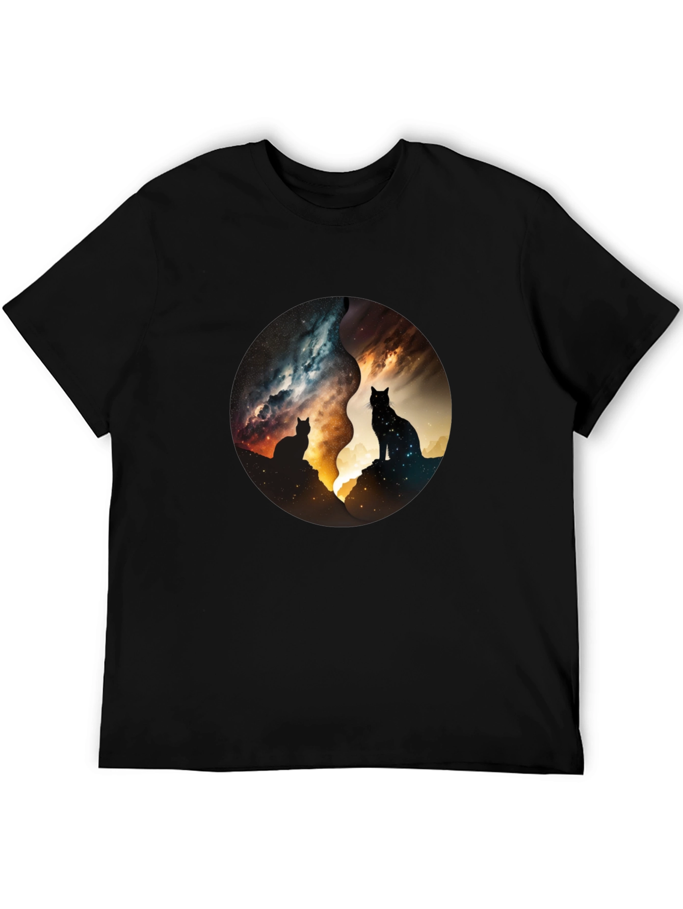 Yin Yang Cats Galaxy Tee