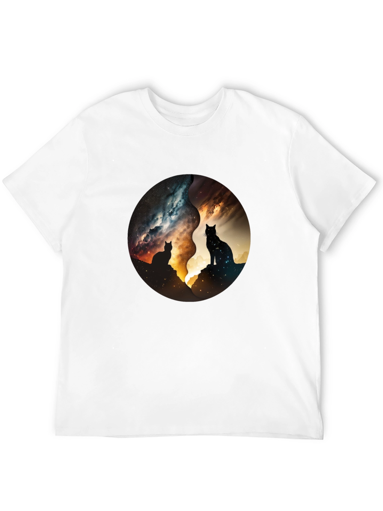 Yin Yang Cats Galaxy Tee
