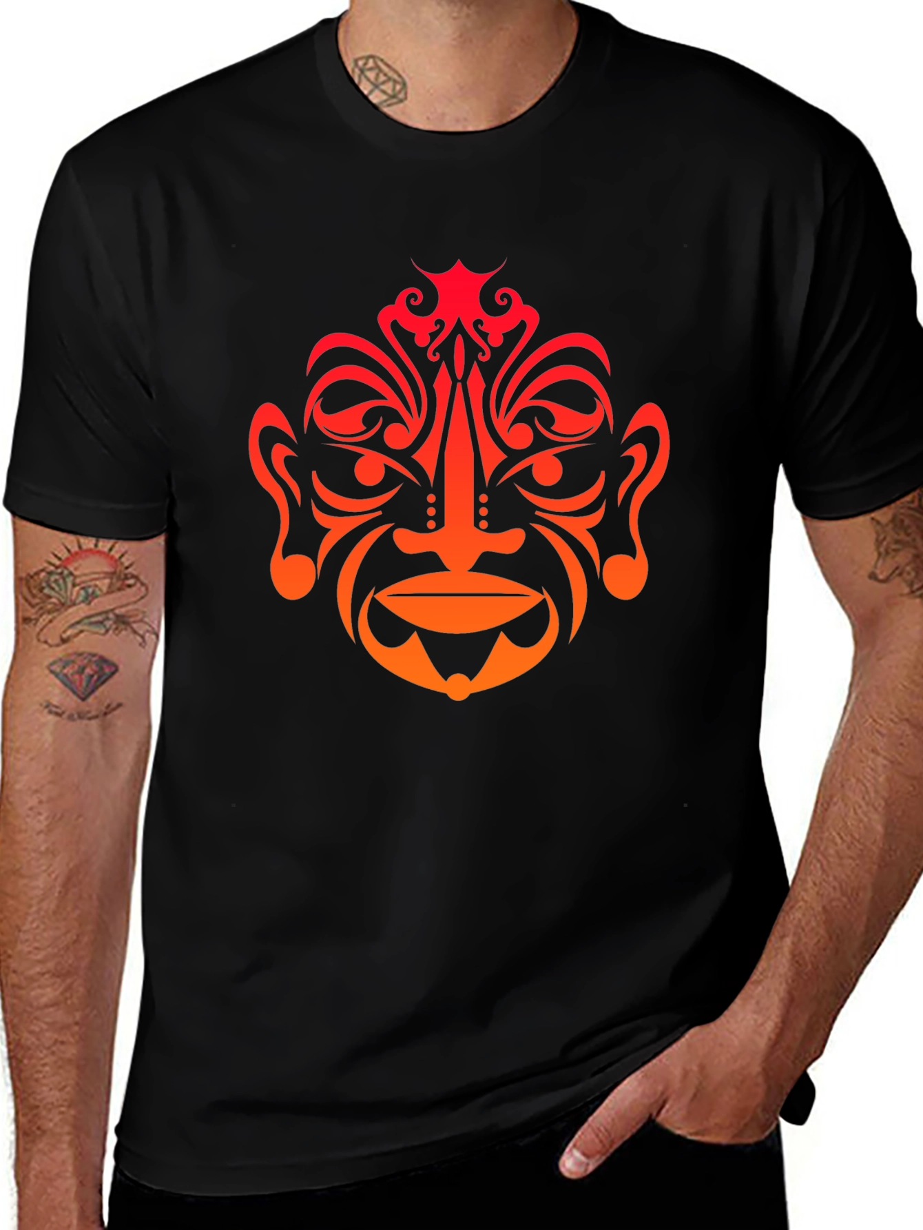 Tribal Mask Graphic Tee - Cool Streetwear T-Shirt