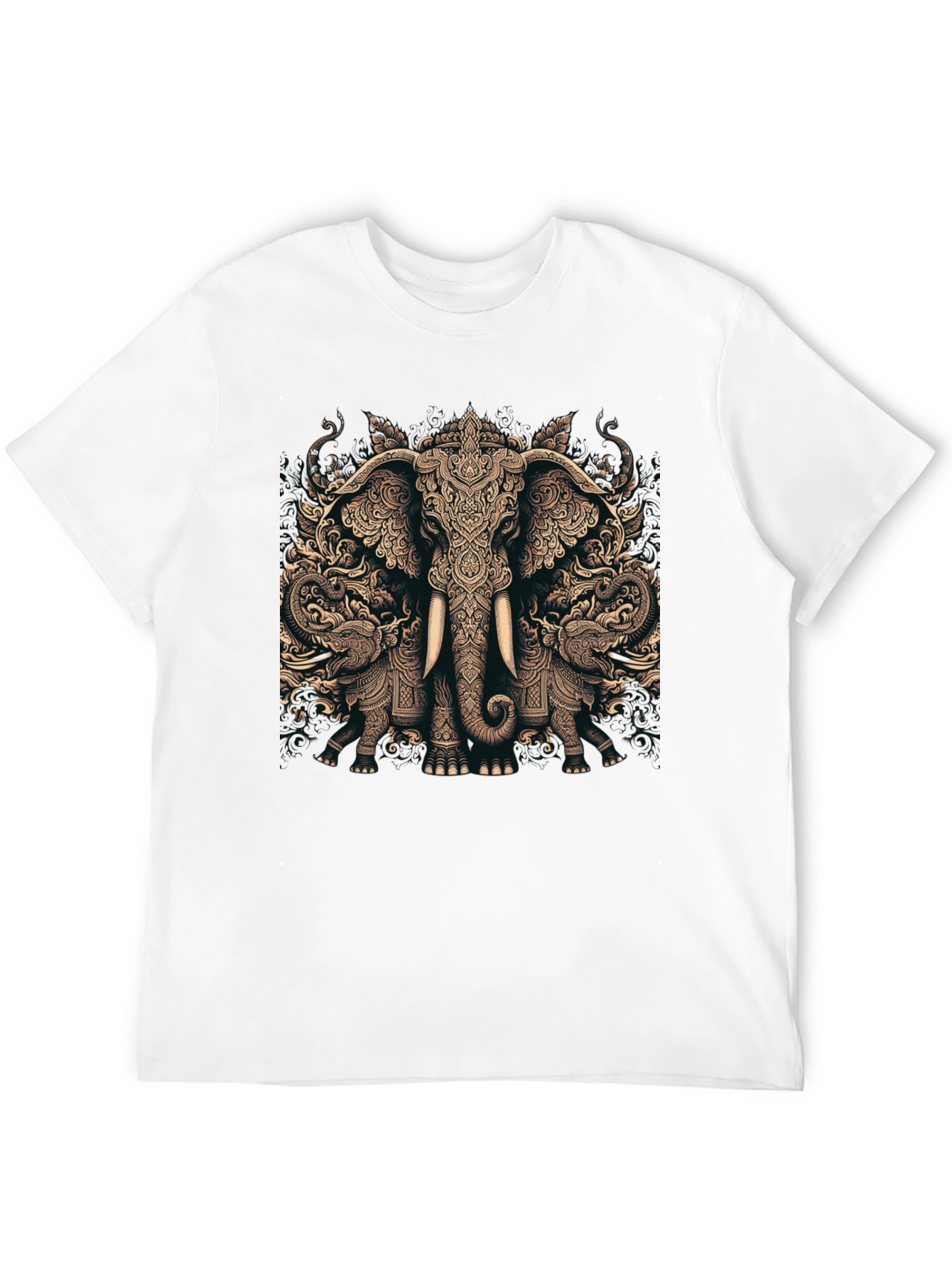 Elephant Graphic Print Black T-Shirt