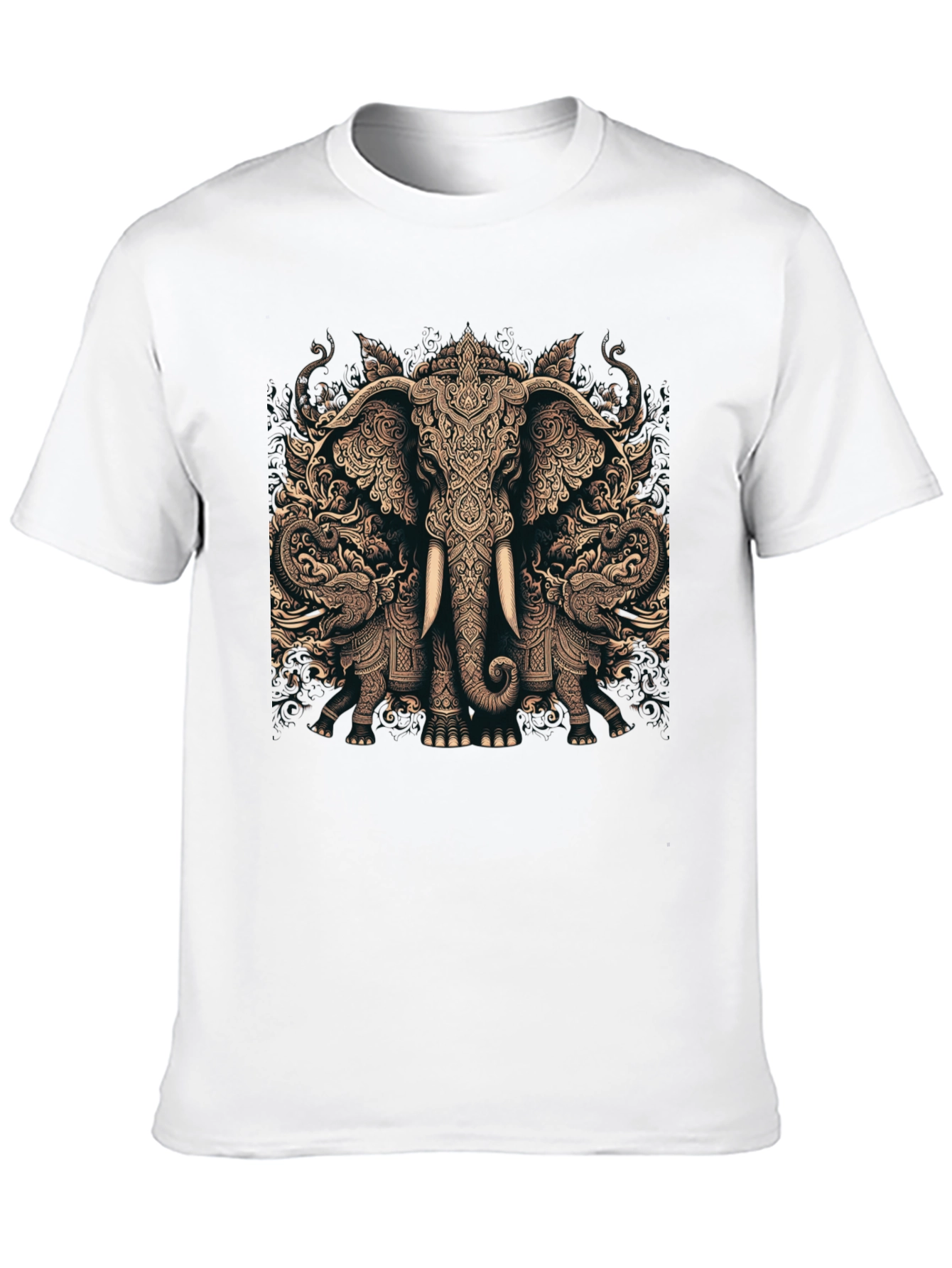 Elephant Graphic Print Black T-Shirt