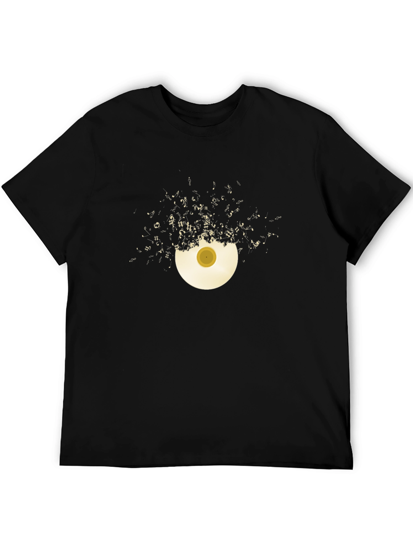 Music Note Vinyl Record Graphic T-Shirt