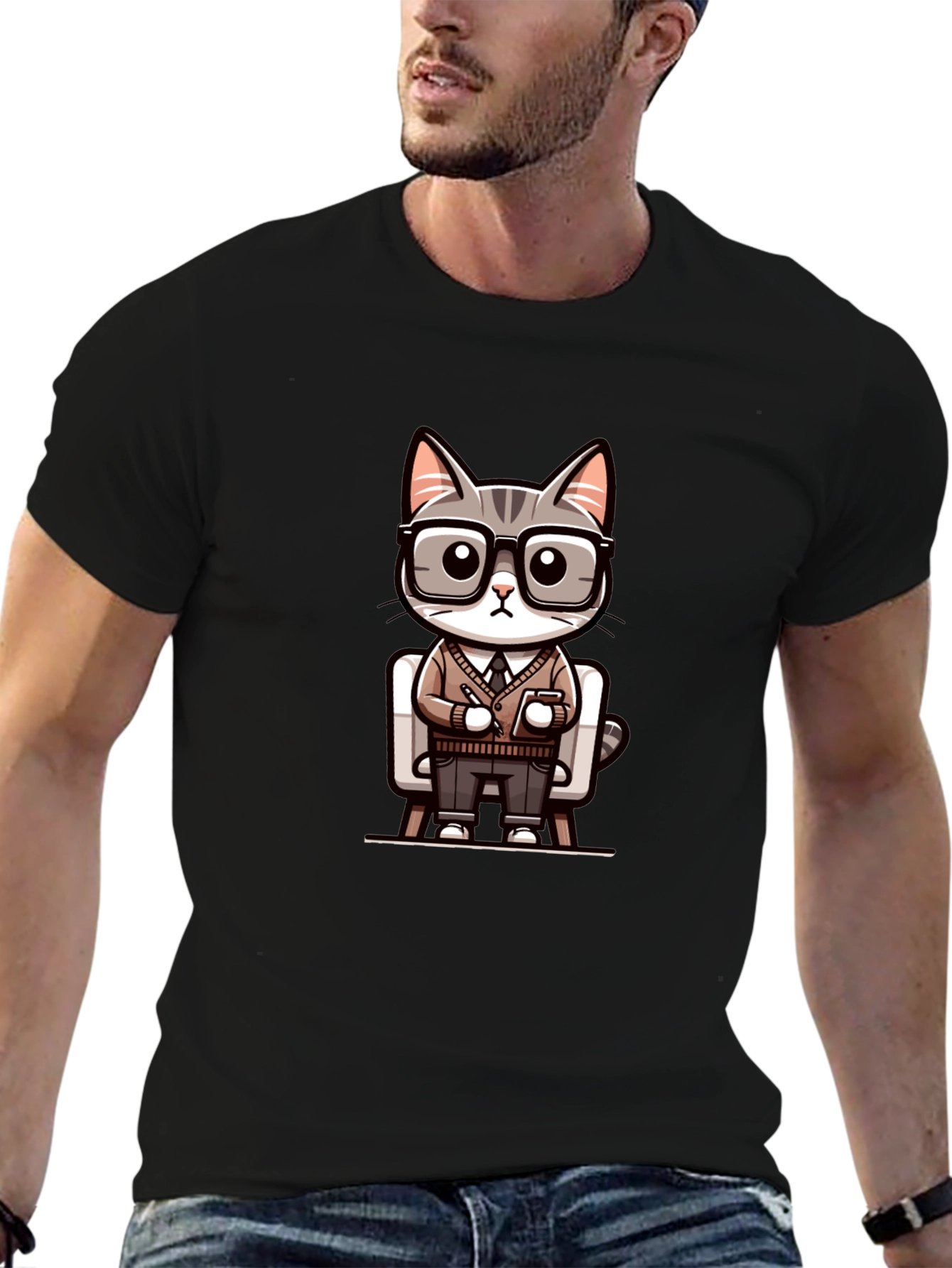 Professor Cat T-Shirt - Stylish & Unique Design