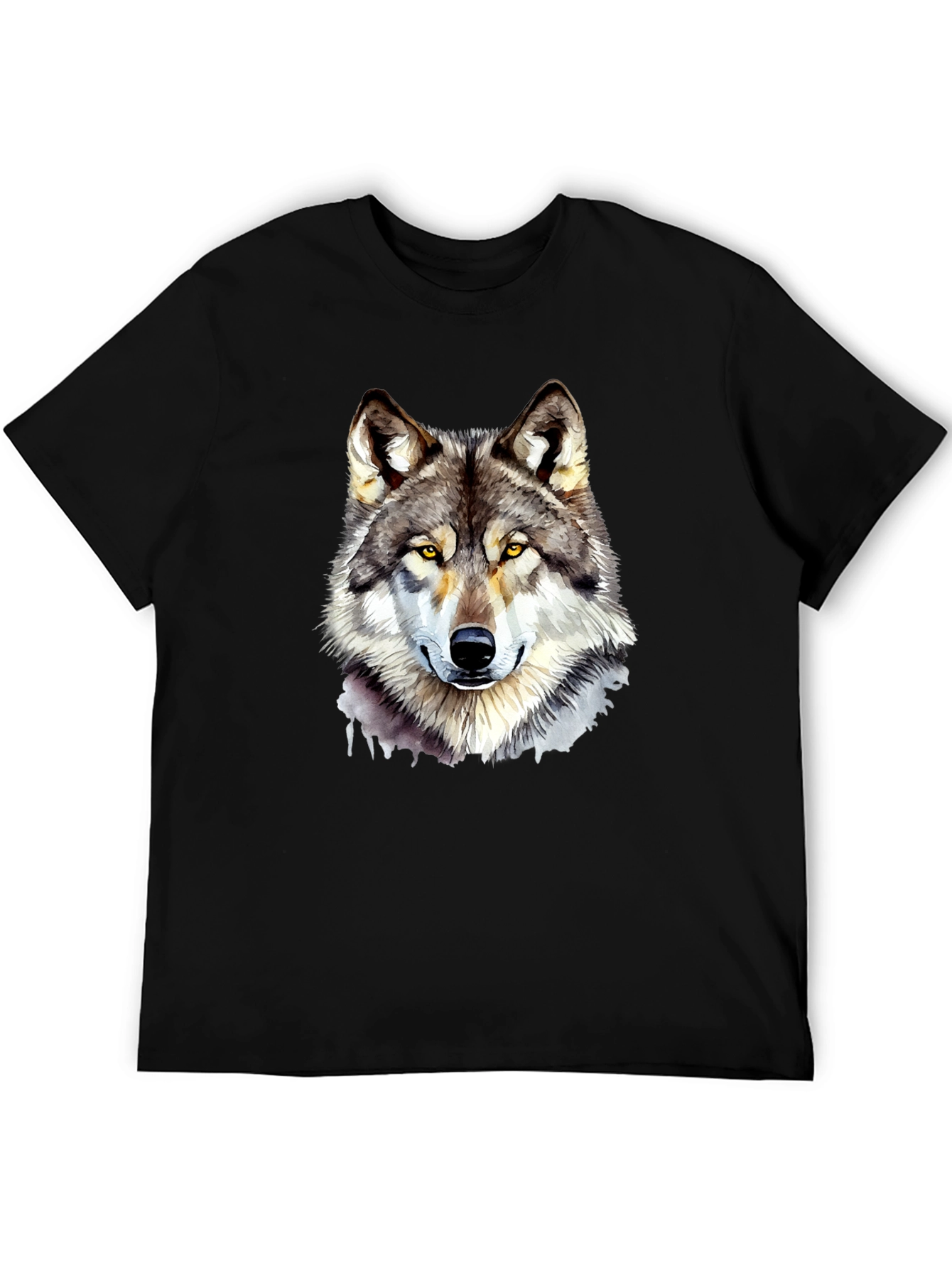 Wolf Graphic Print Black T-Shirt