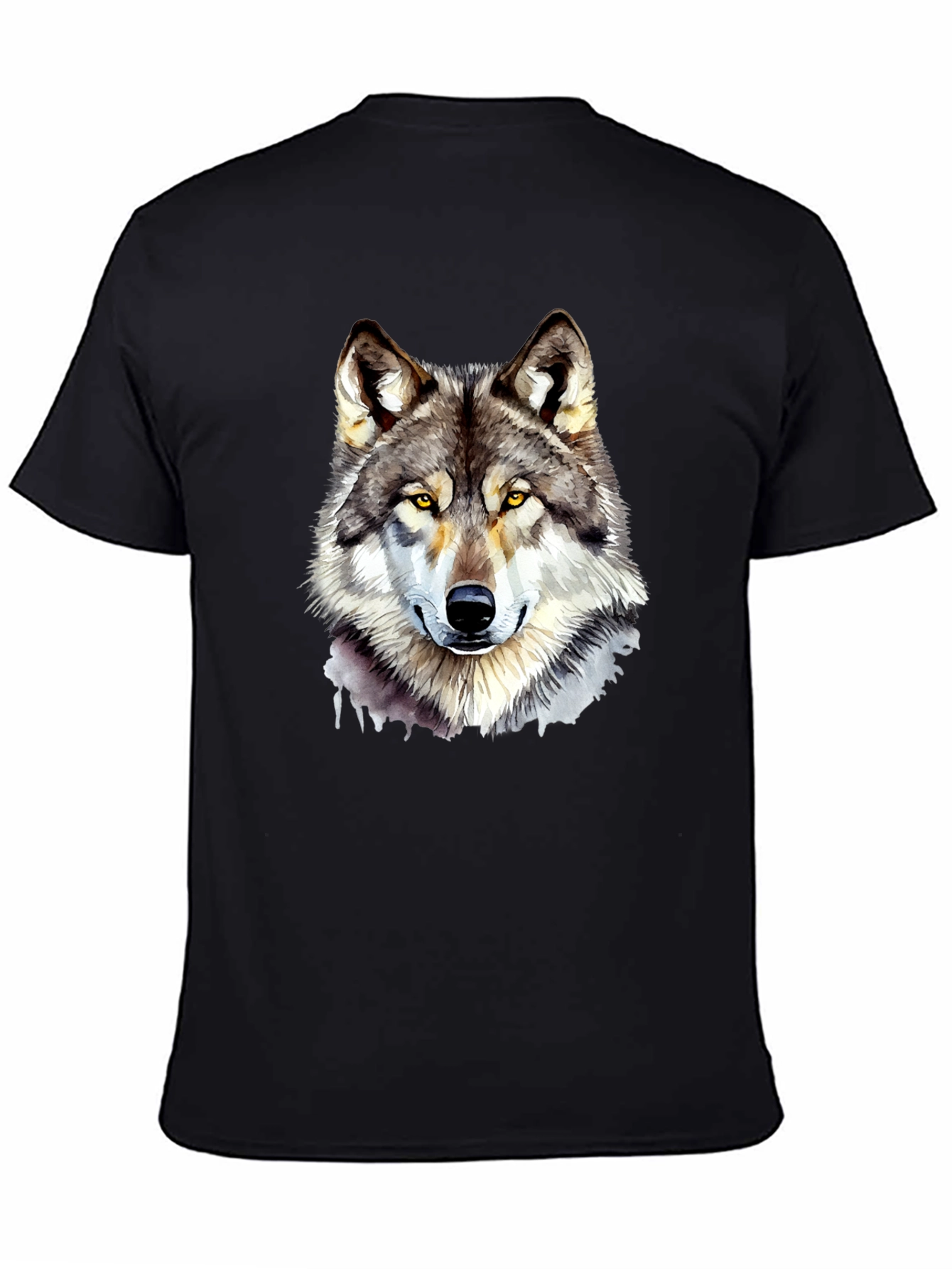 Wolf Graphic Print Black T-Shirt