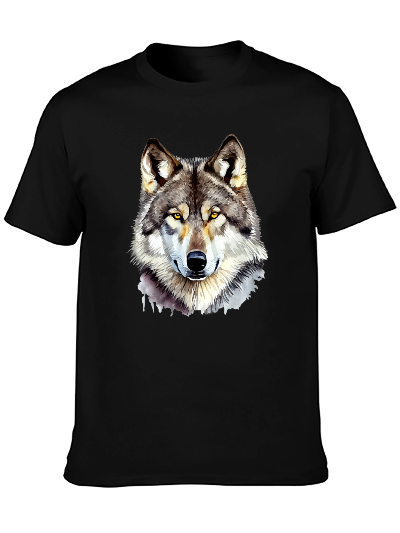 Wolf Graphic Print Black T-Shirt