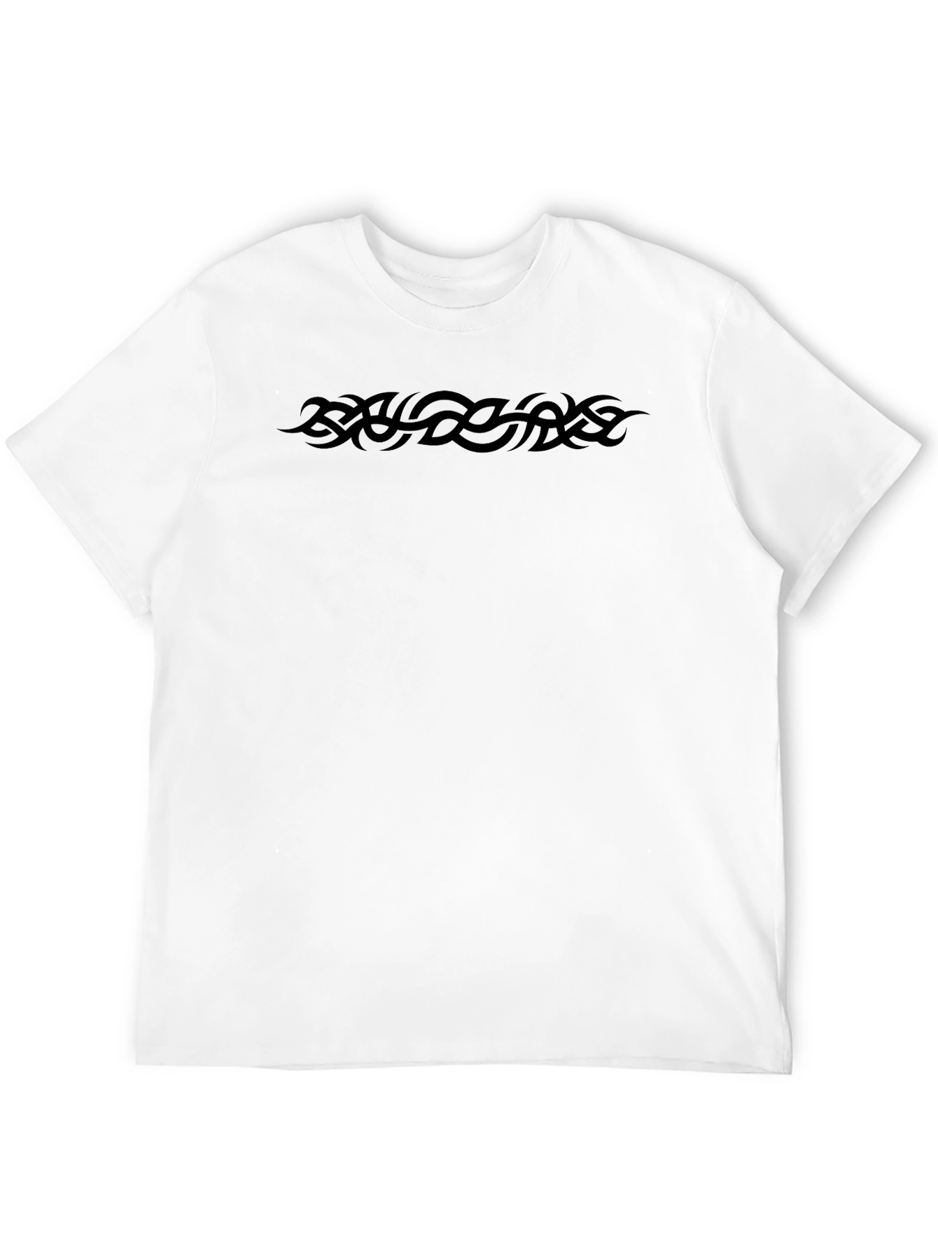 Black Tribal Text Graphic T-Shirt