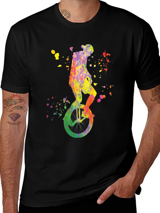 Watercolor Unicycle Graphic T-Shirt
