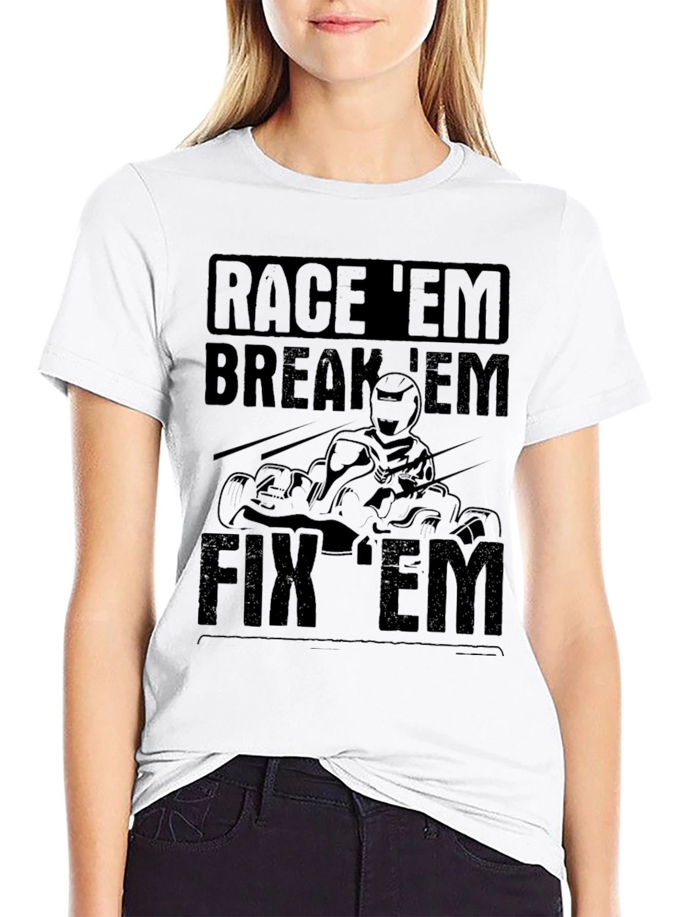 Race Em Break Em Fix Em Black T-Shirt