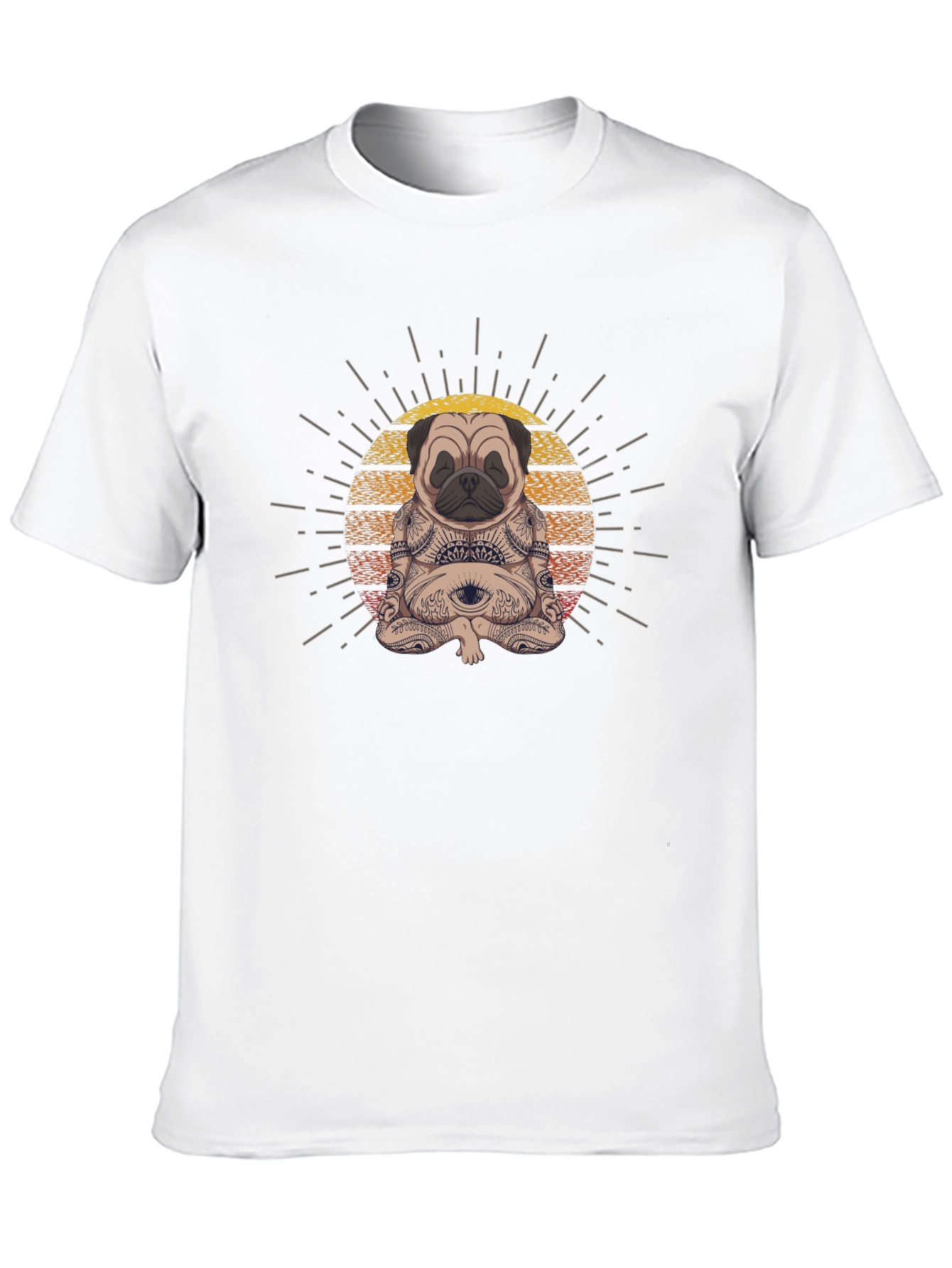 Meditating Pug Graphic Tee - Zen Vibes