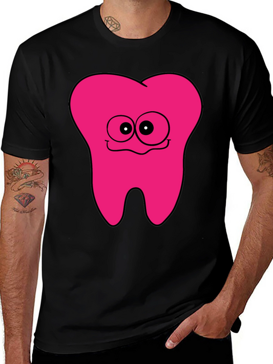Funny Pink Tooth Graphic Tee - Dentist Humor T-Shirt