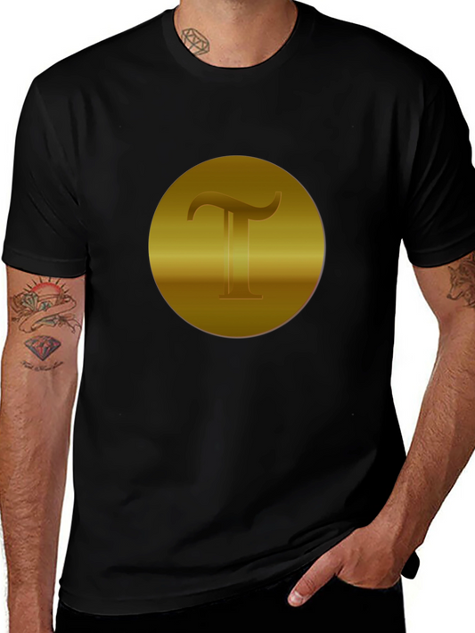 Golden T Design Black T-Shirt